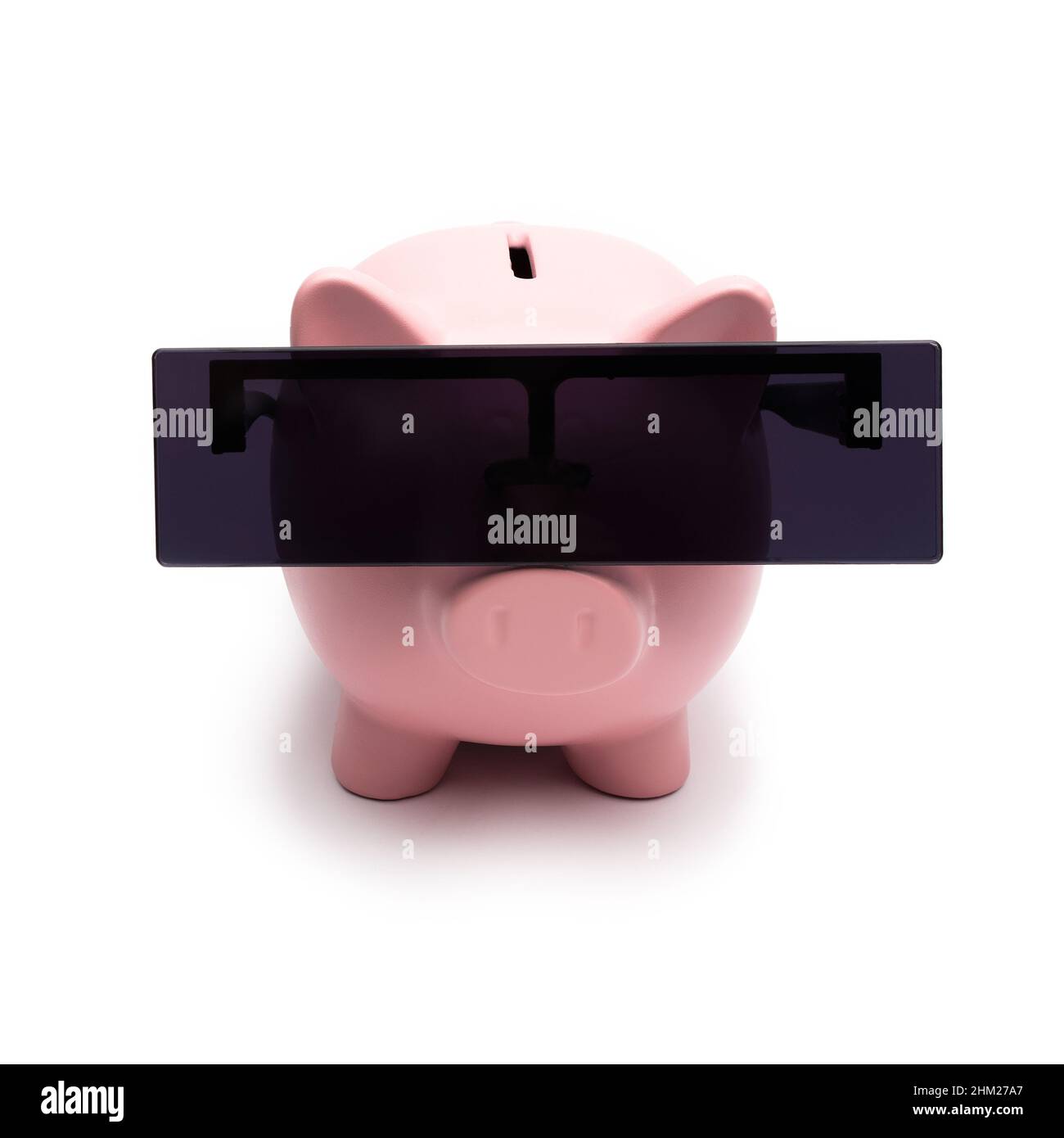anonymous Piggy bank on white background Stock Photo - Alamy