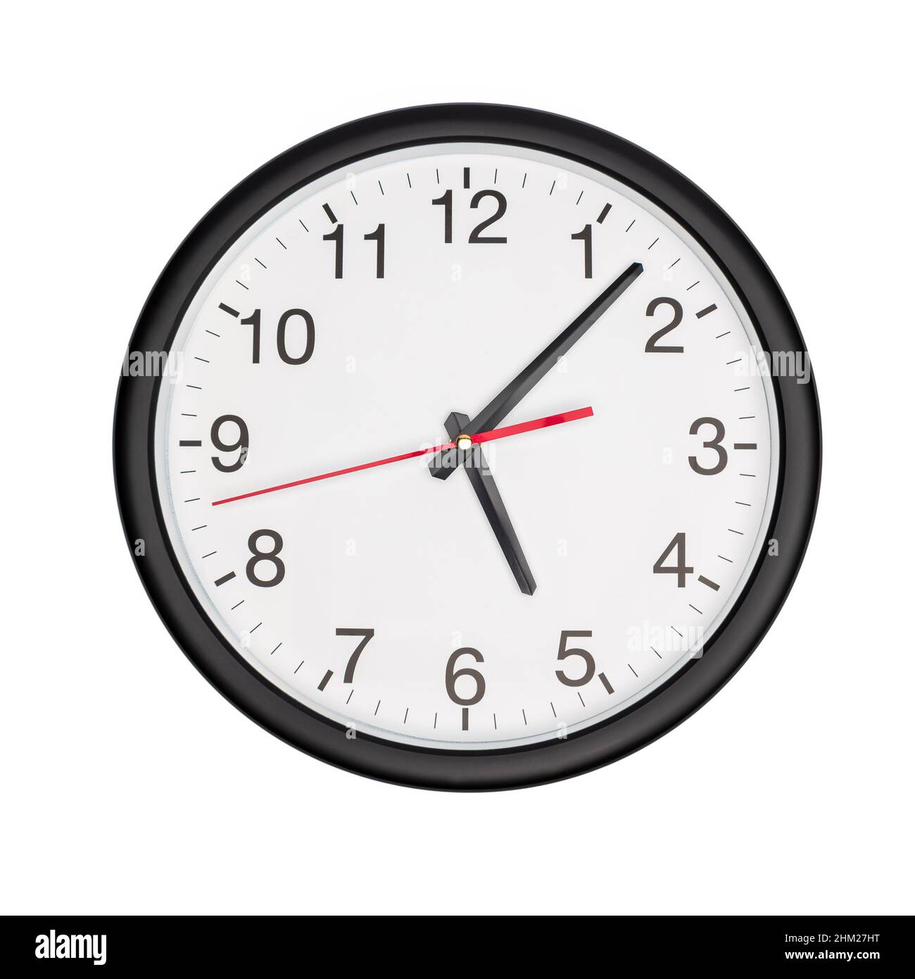 five o'clock on awall clock isolated on white Stock Photo Alamy