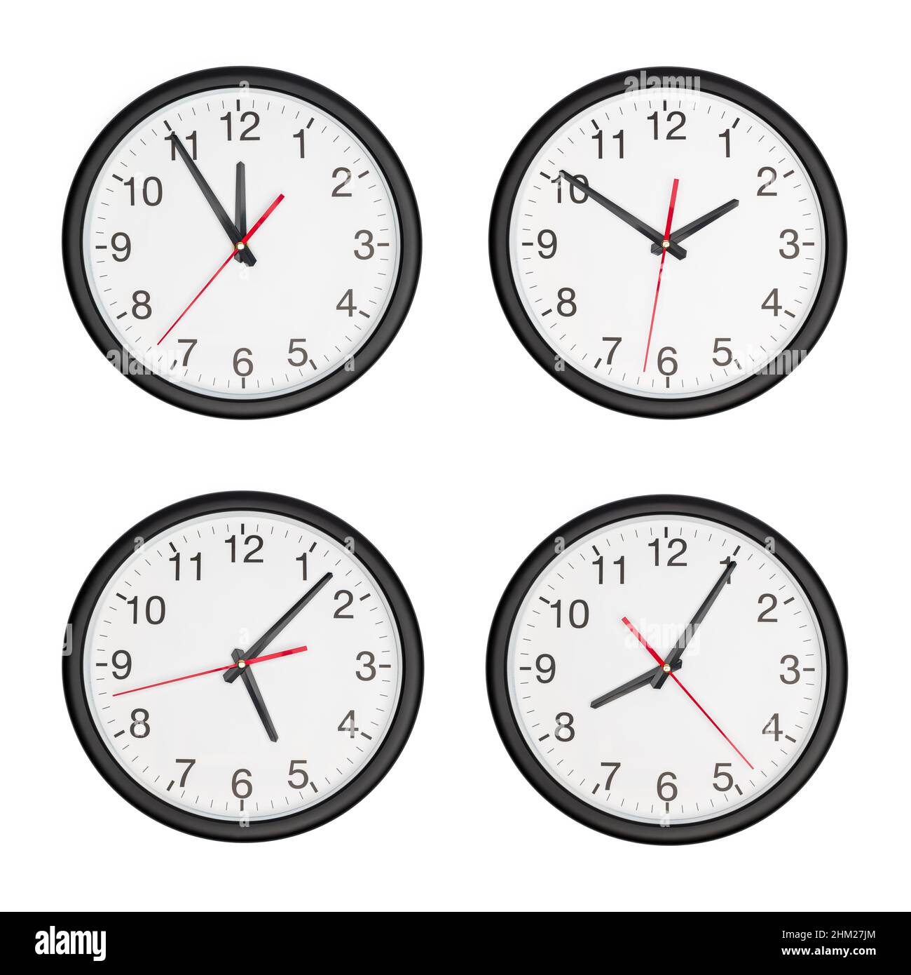 round wall clock set isolated on white background Stock Photo Alamy