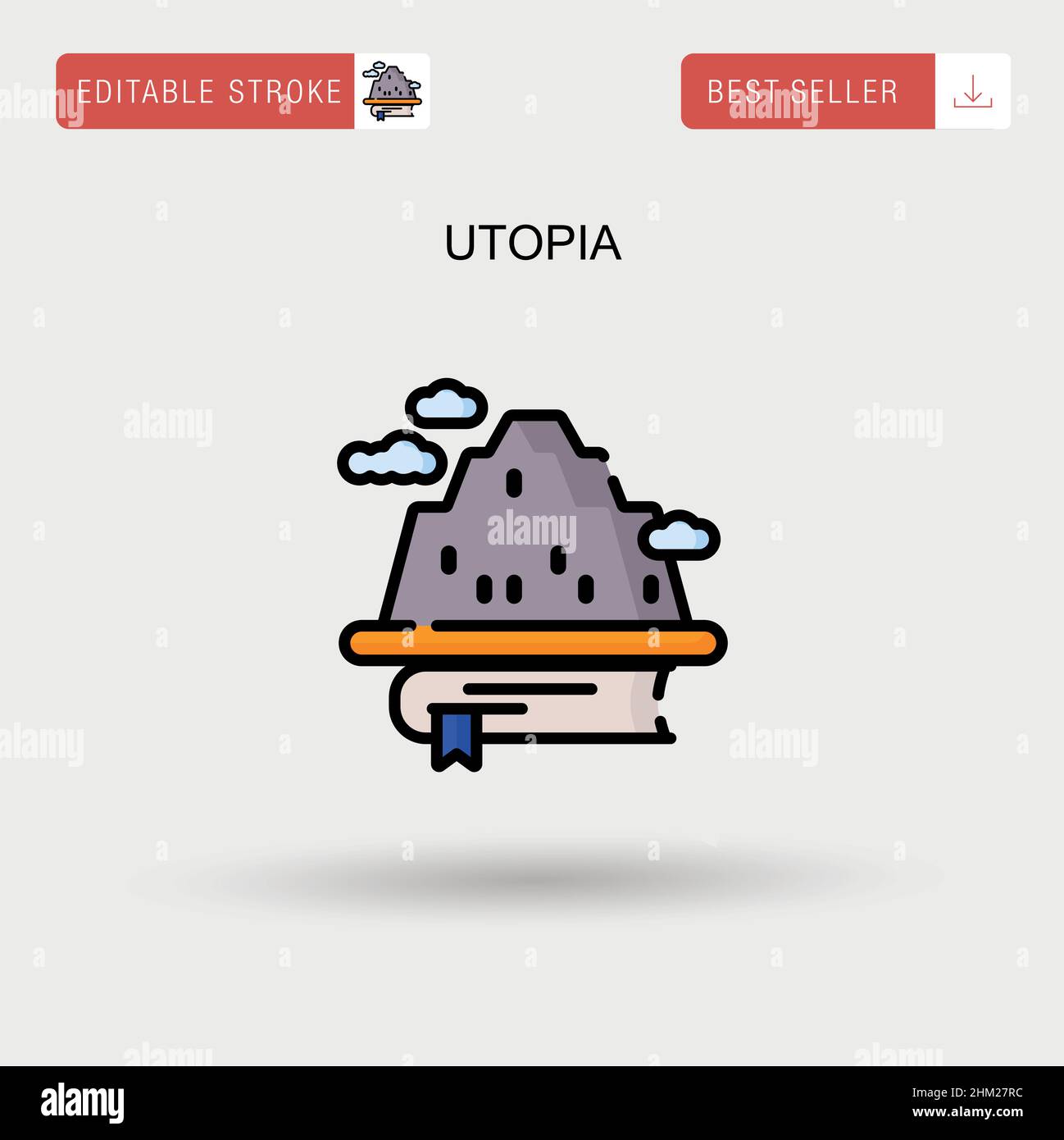Utopia Simple vector icon. Stock Vector