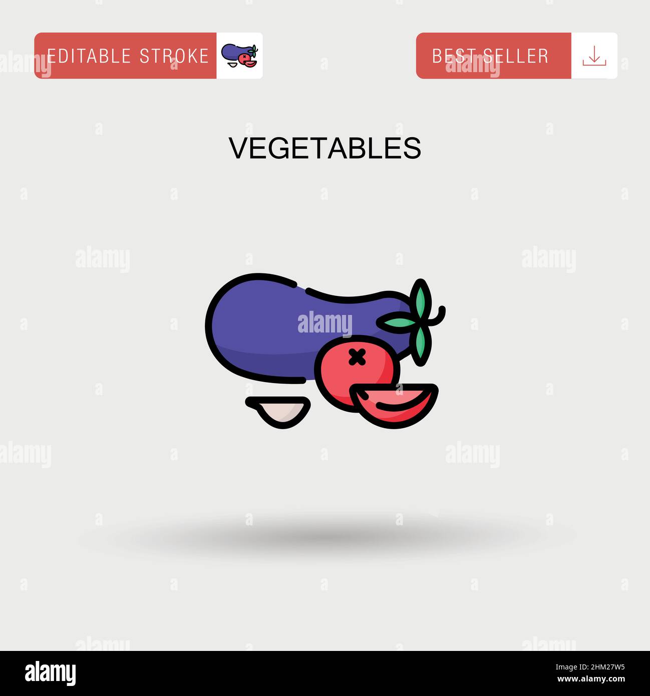 Salad of fresh vegetables top view Stock Vector Images - Alamy