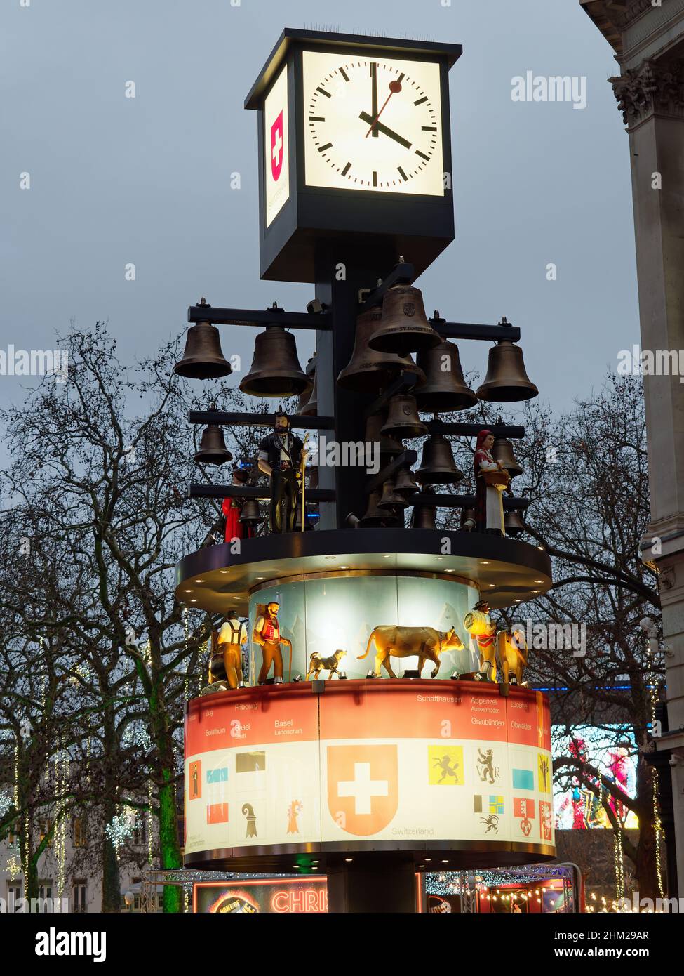 Swiss glockenspiel in leicester square hires stock photography and