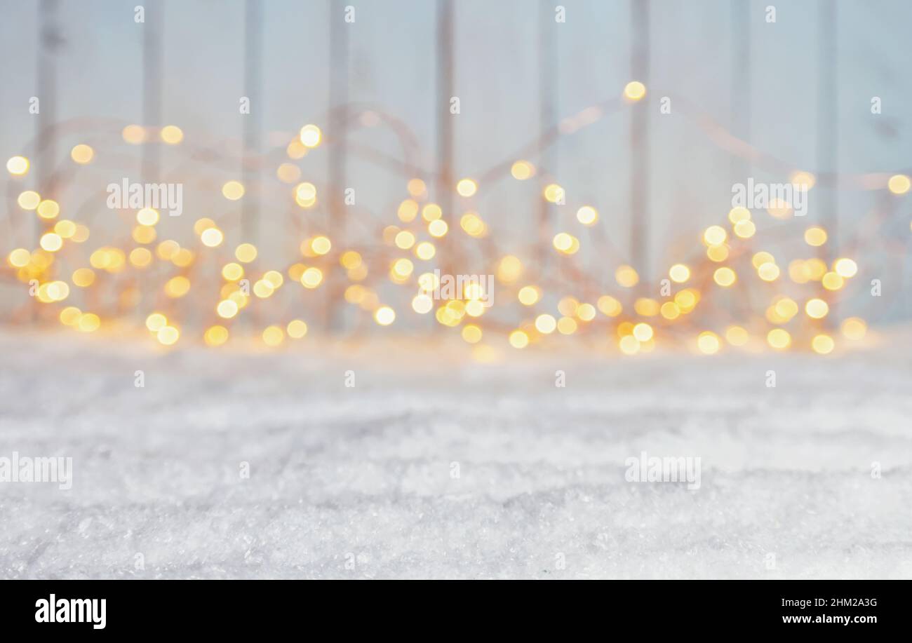 Christmas Bokeh Background with Golden Lights Stock Photo - Alamy