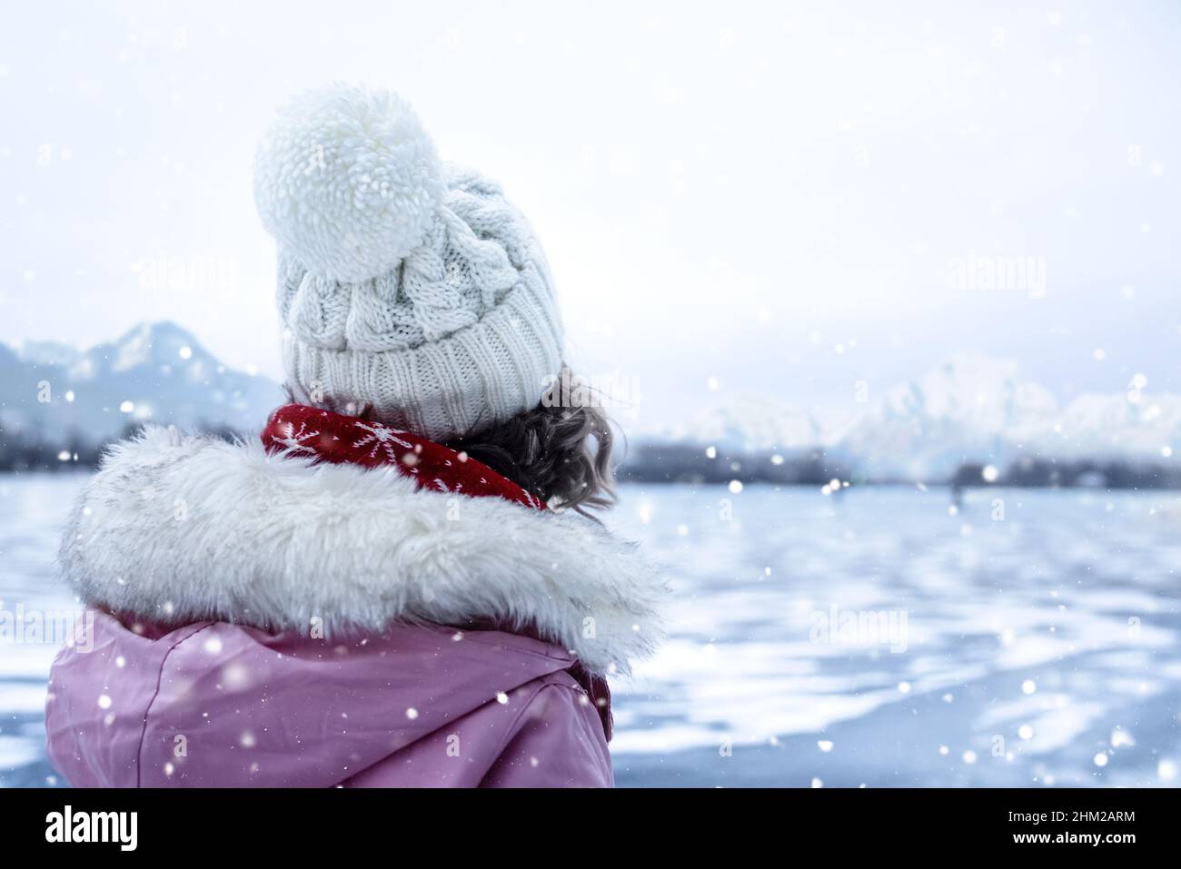 The charming Lady looks thoughtfully into the distance. She is dreaming