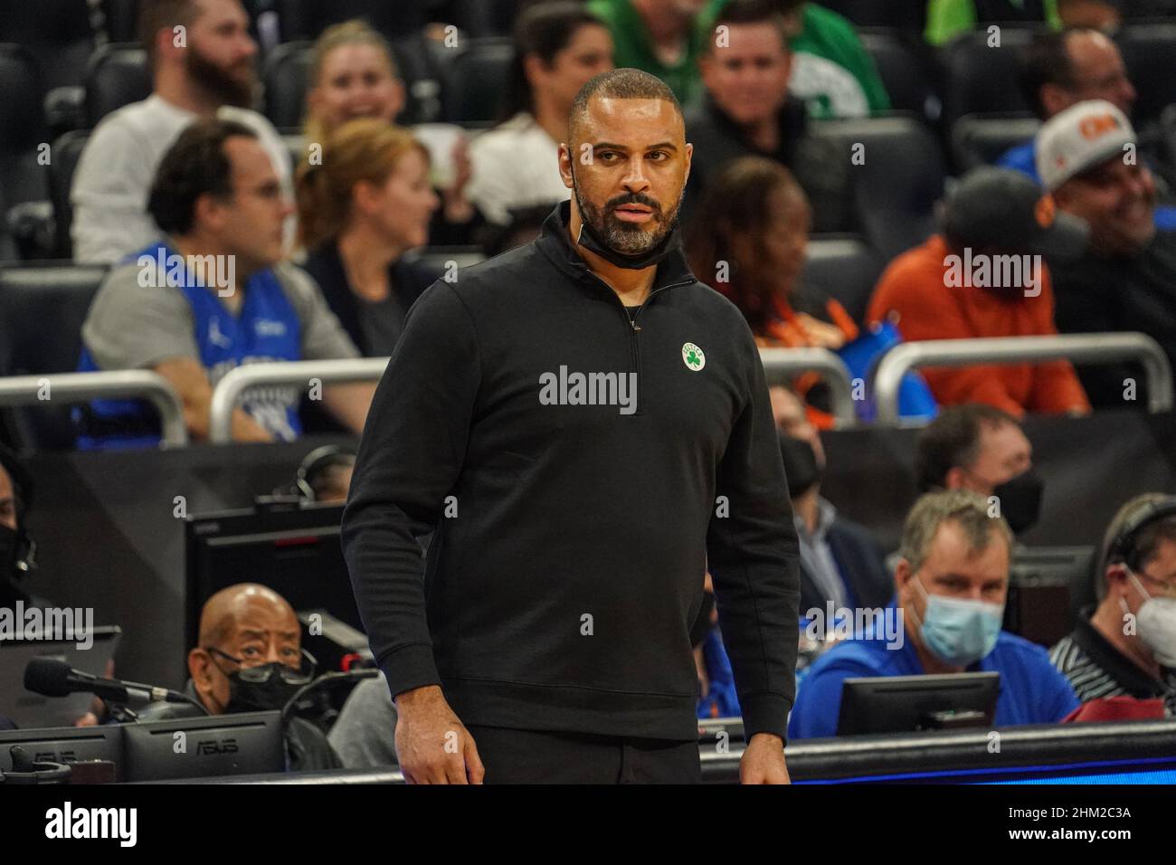 Orlando, Florida, USA, February 6, 2022, Boston Celtics Head Coach Ime Udoka at the Amway Center.  (Photo Credit:  Marty Jean-Louis) Credit: Marty Jean-Louis/Alamy Live News Stock Photo