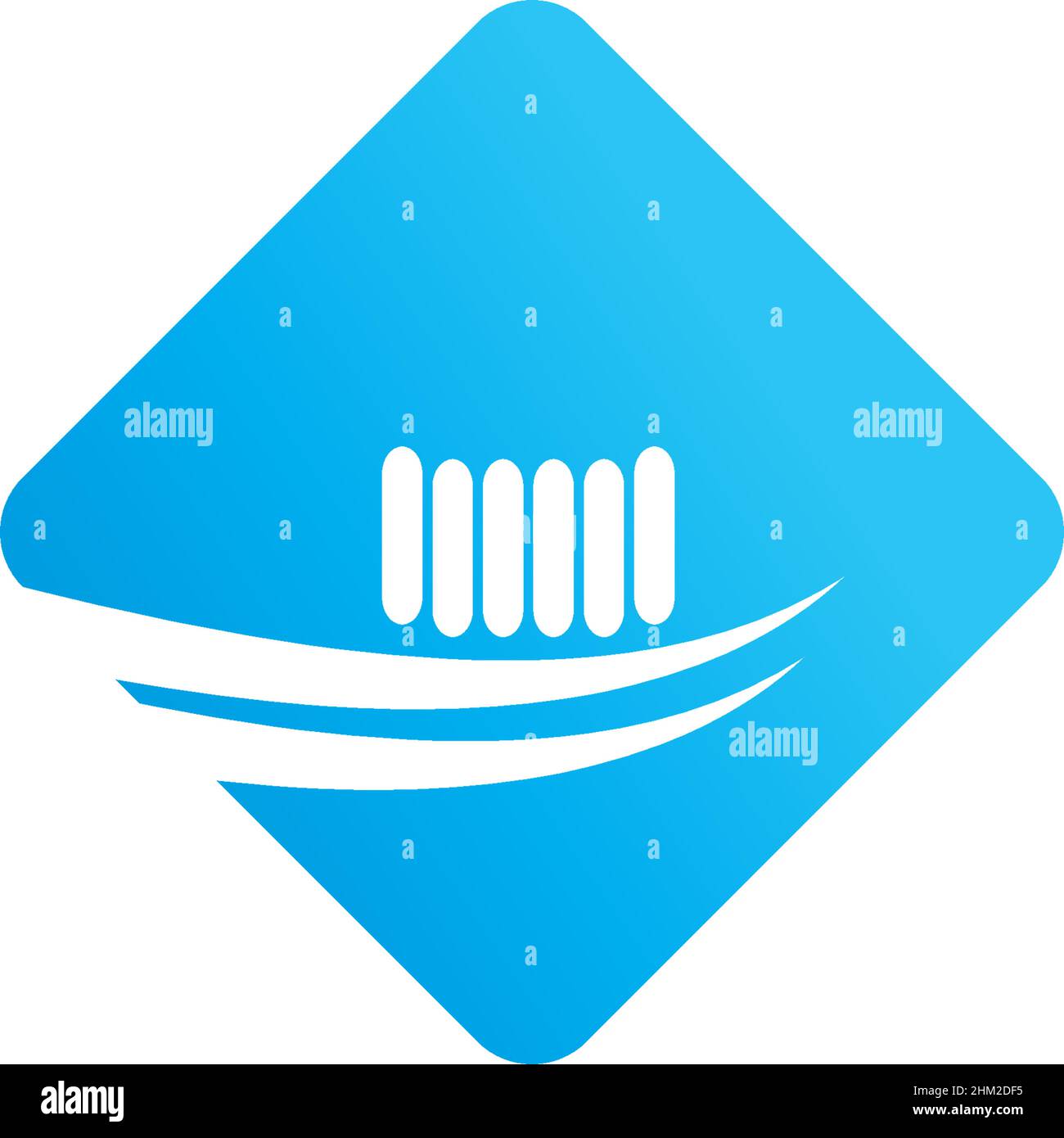 Toothbrush icon logo design template illustration vector Stock Vector