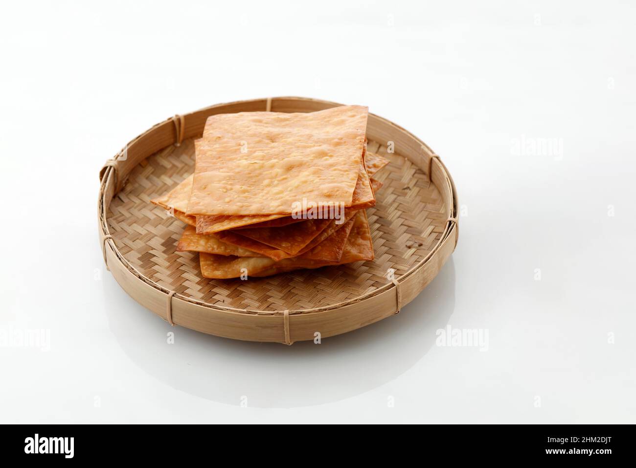 Deep Fried Wonton Wrapper Sheet or Pangsit Goreng, Crispy Dumpling for