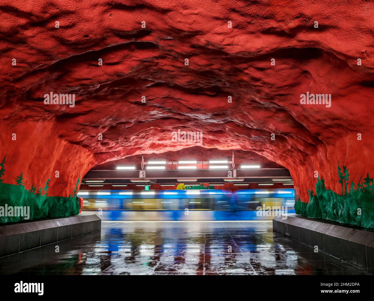 Solna Centrum Metro Station, Stockholm, Stockholm County, Sweden Stock Photo