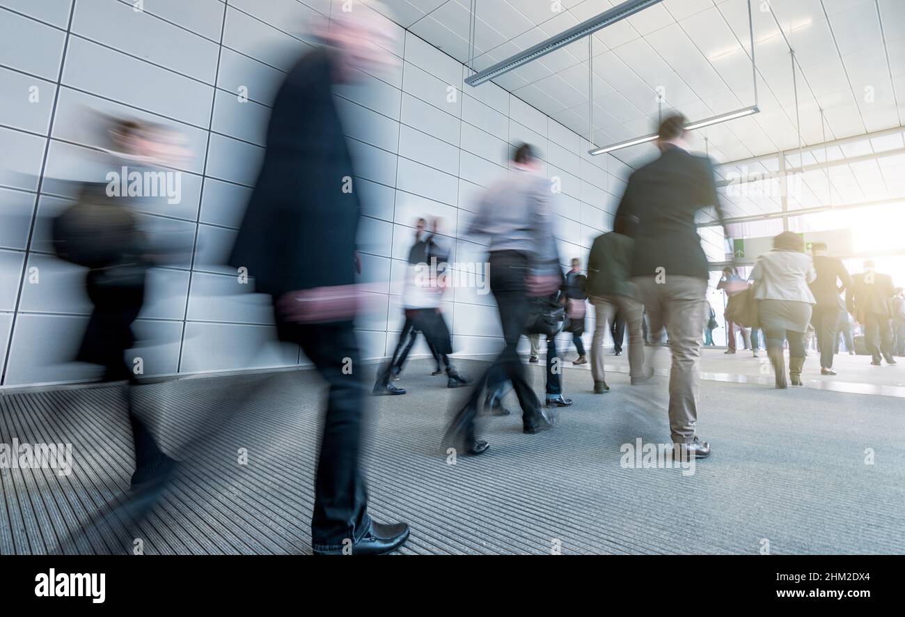 Abstract Business people walking in the office corridor Stock Photo - Alamy