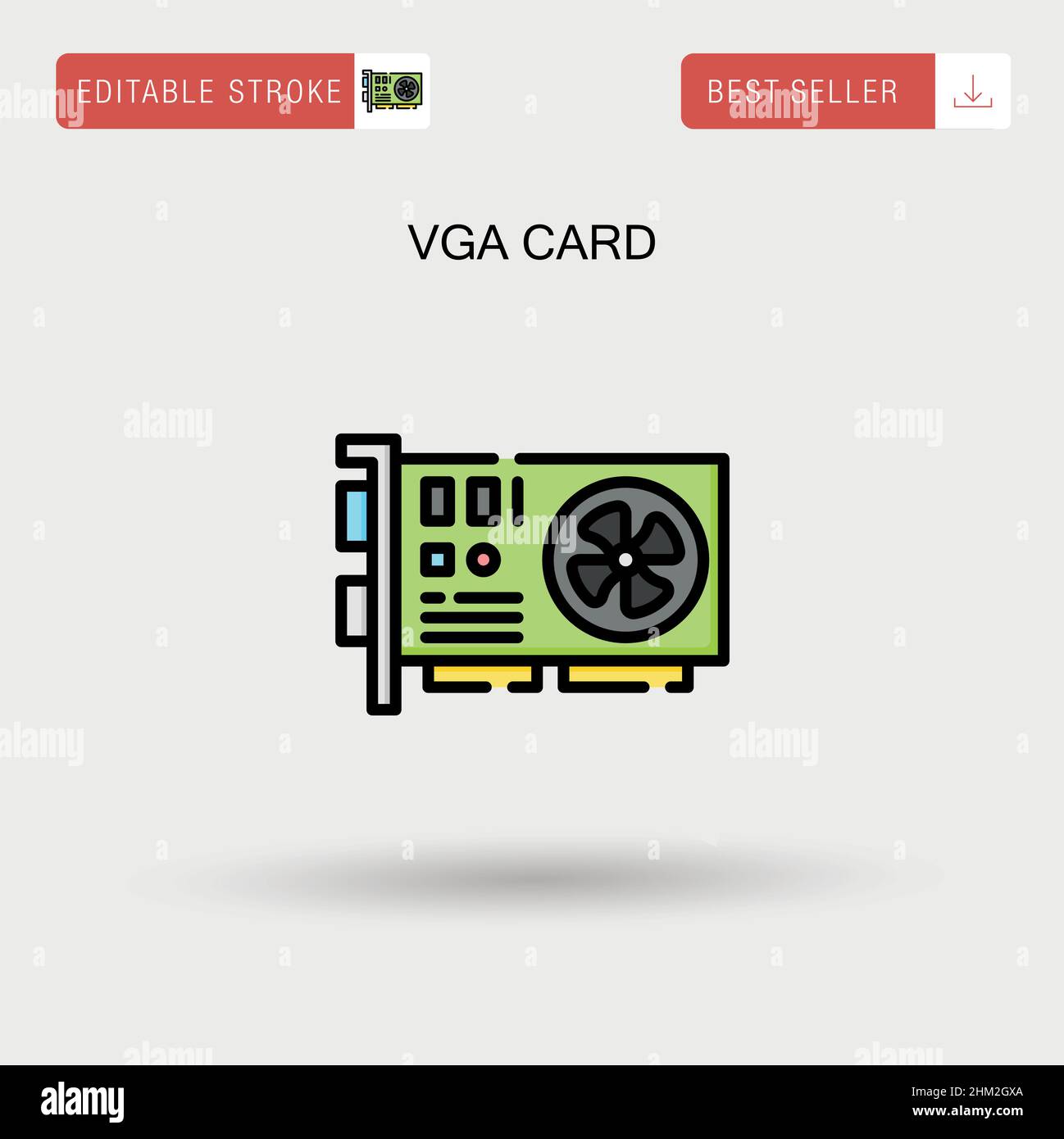 Vga card Simple vector icon. Stock Vector