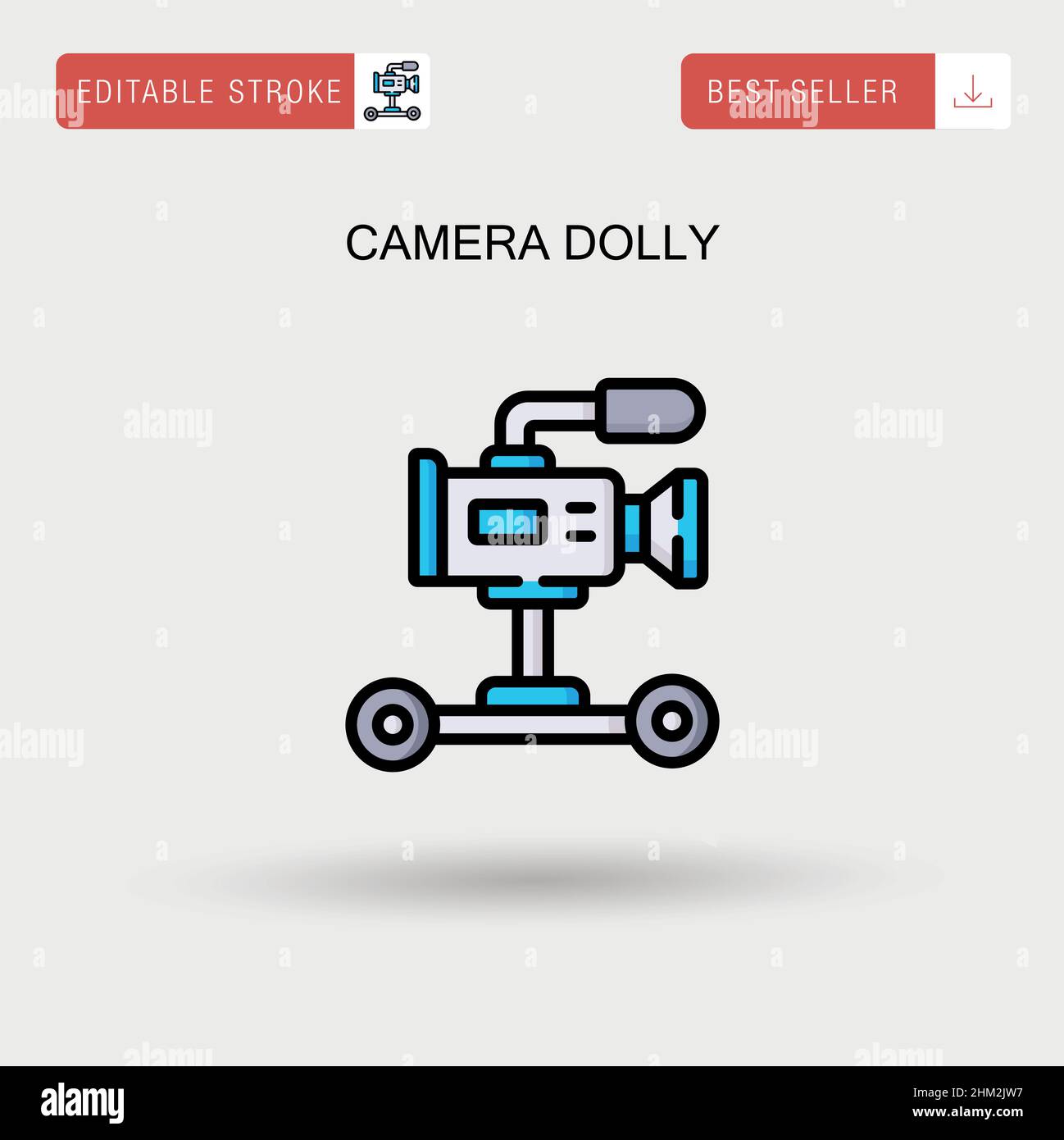 Camera dolly Simple vector icon. Stock Vector