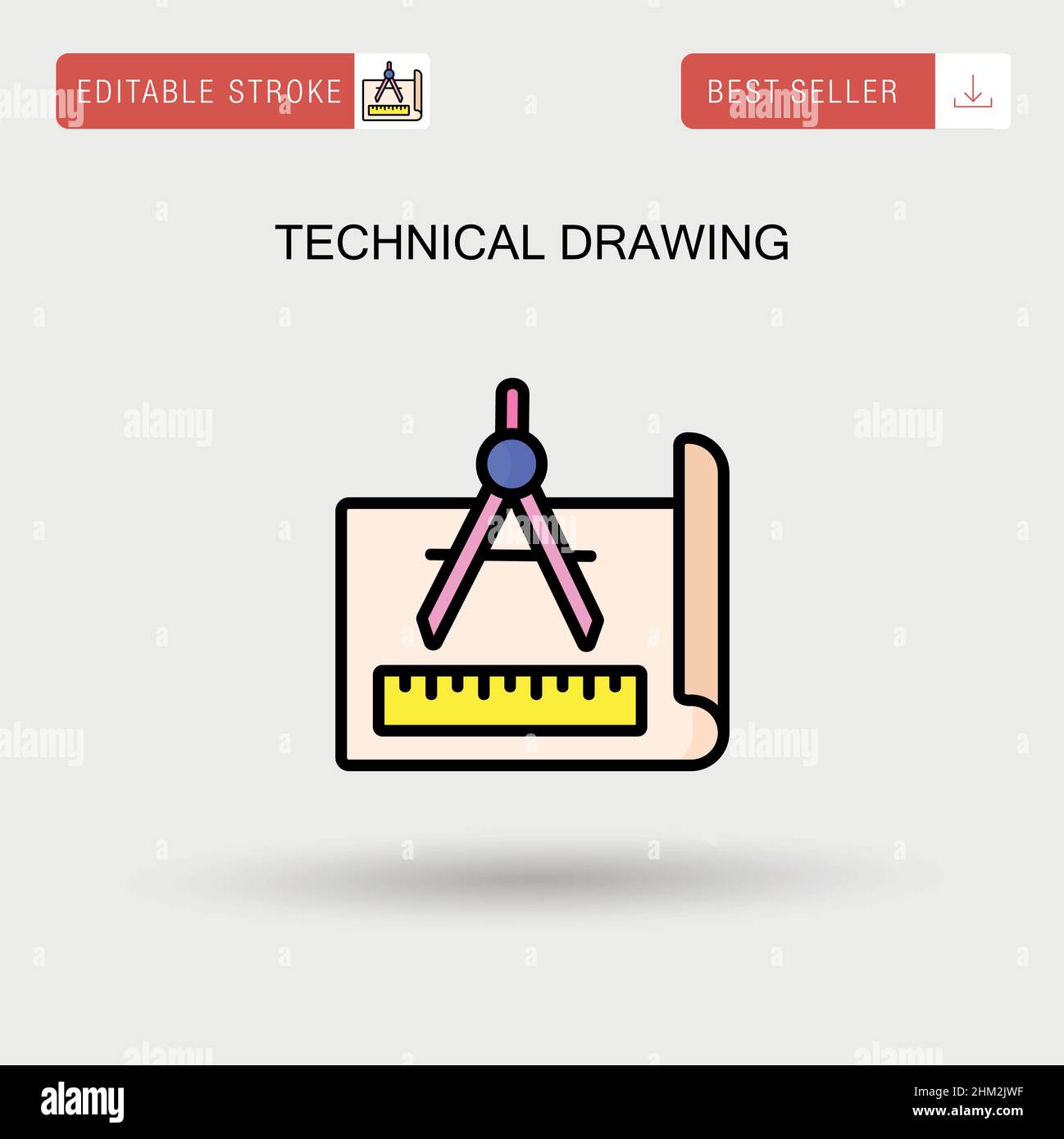 Technical drawing Simple vector icon Stock Vector Image & Art Alamy