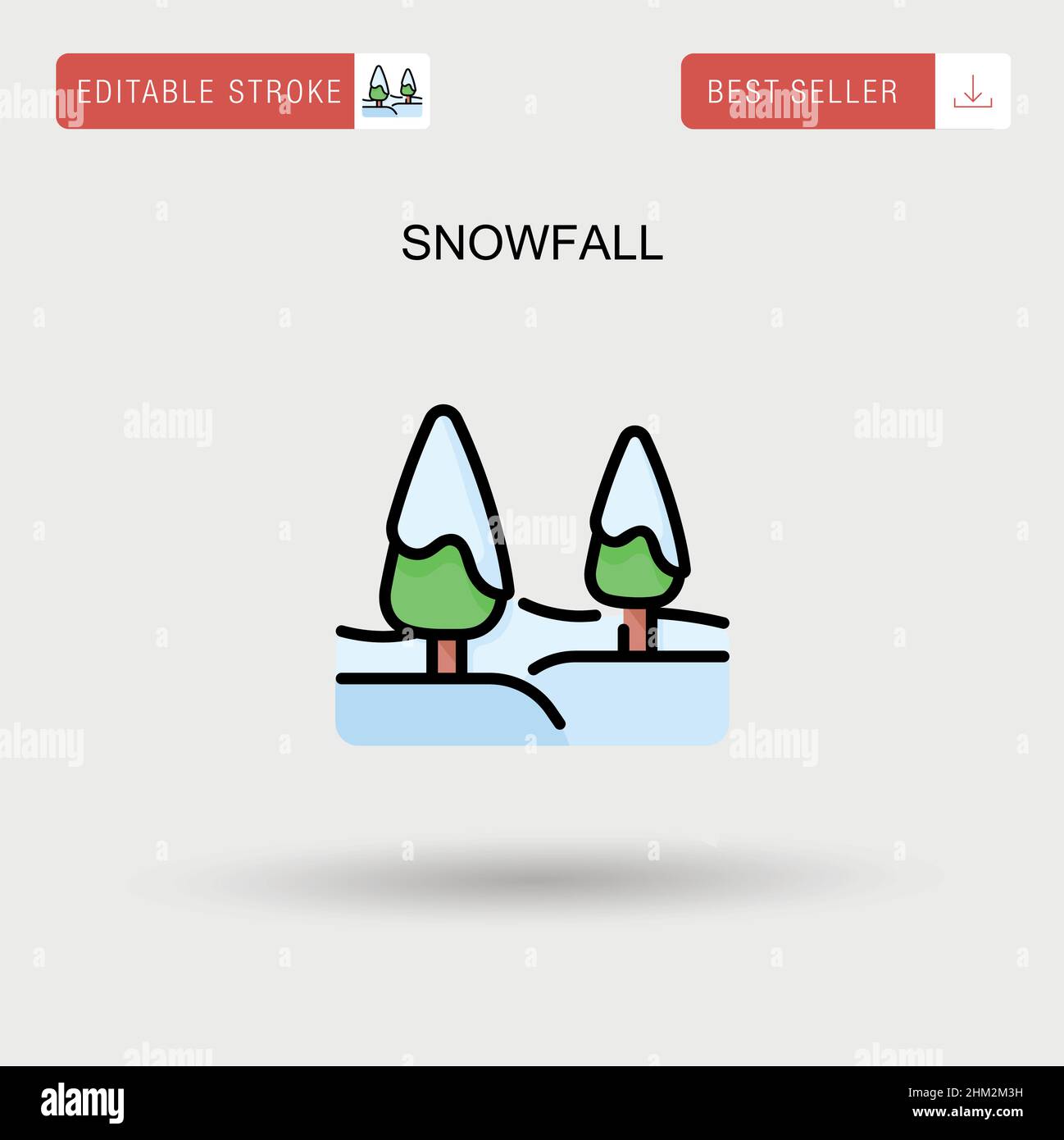 Snowfall Simple vector icon. Stock Vector
