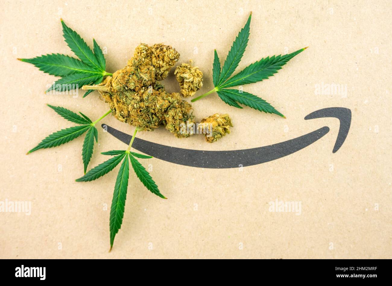 Vienna Austria June.20 2021: Editorial: Amazon.com now allows it’s workers to use medicinal legal cannabis decriminalization Stock Photo