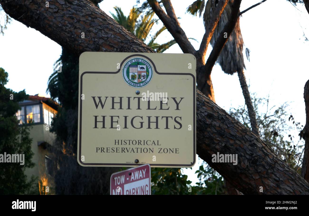 Los Angeles, California, USA 19th January 2022 Whitley Heights Sign on