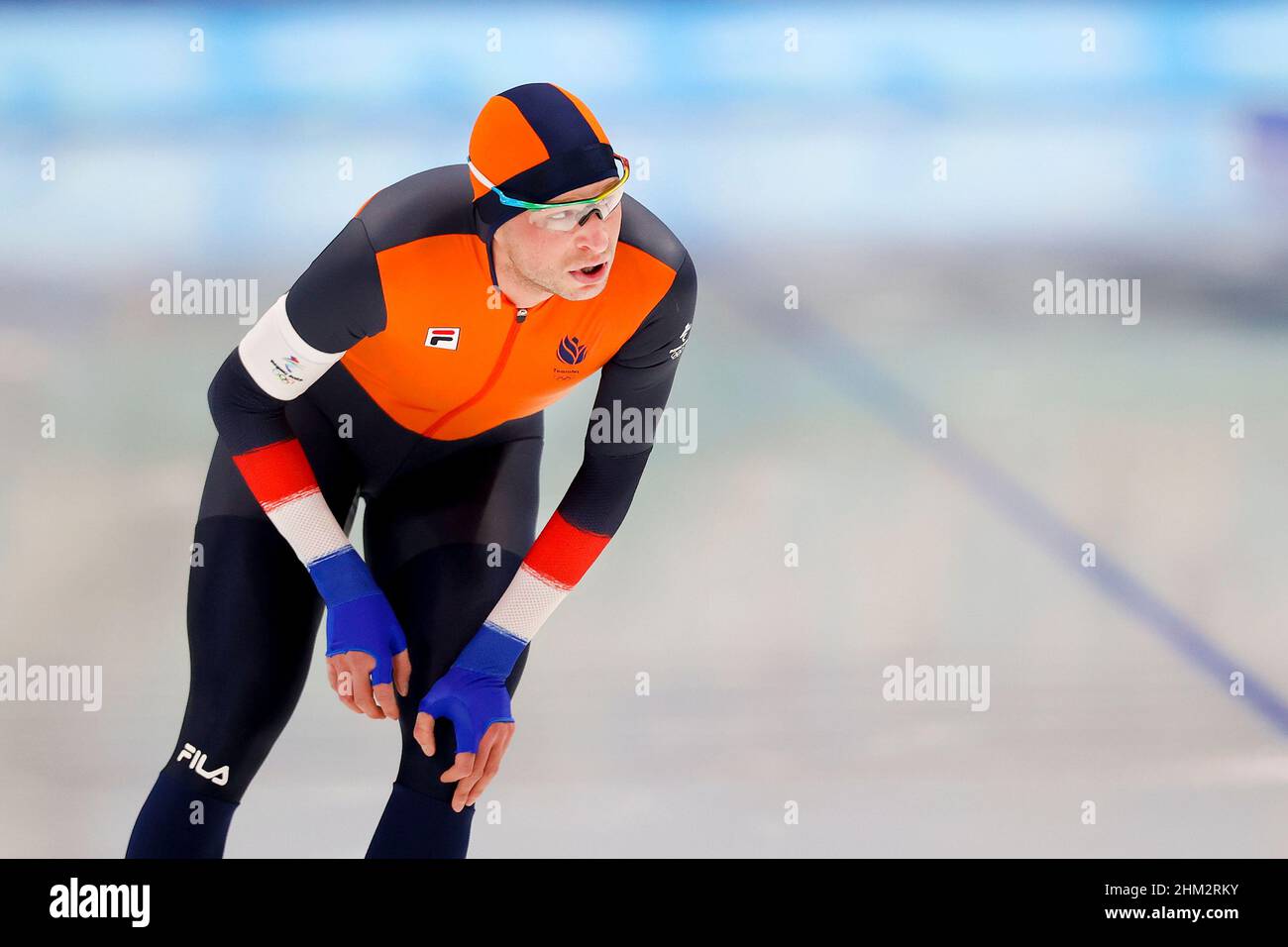 Beijing, China. . 06th Feb, 2022. BEIJING, CHINA. 04 February, 2022 - Sven Kramer finishes the 5000m final during the Beijing 2022 Olympic Games Credit: Eyeris/Alamy Live News Stock Photo