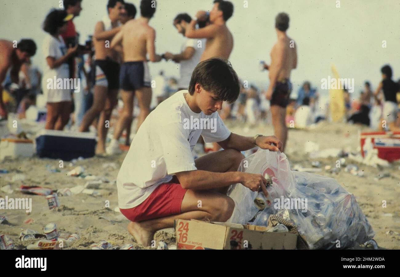South Padre Island Texas, USA Conscientious college student picks up
