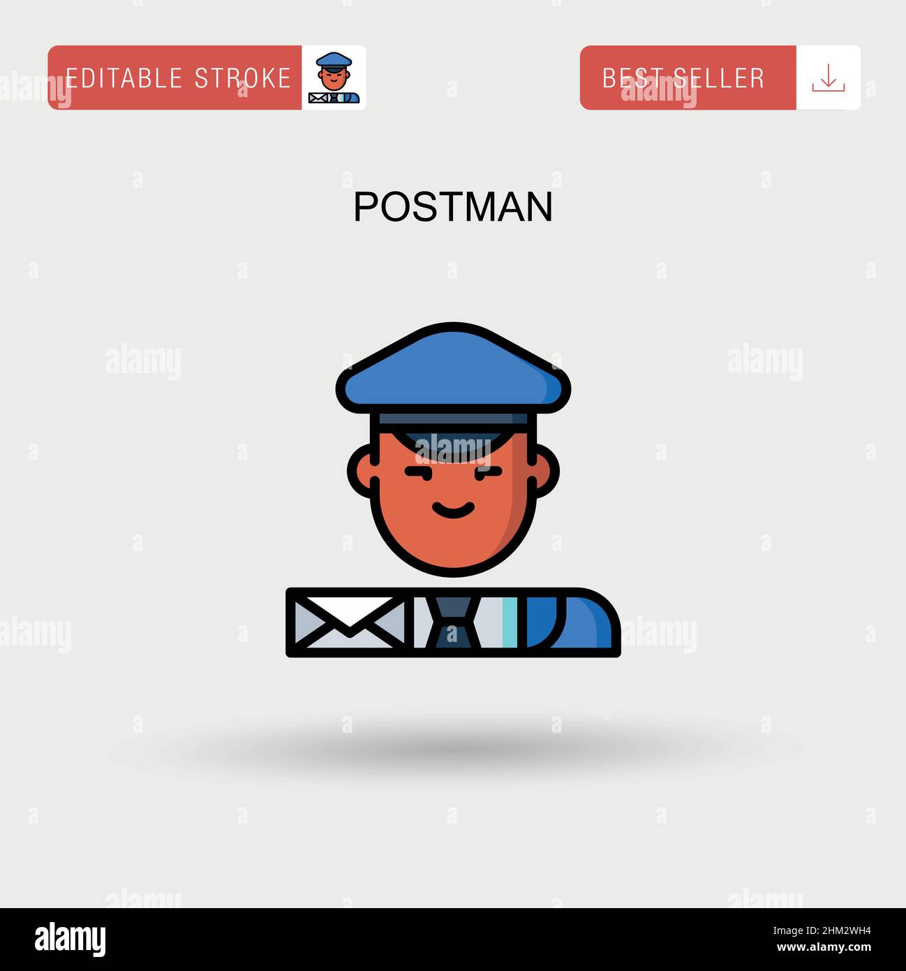 Postman Simple vector icon. Stock Vector