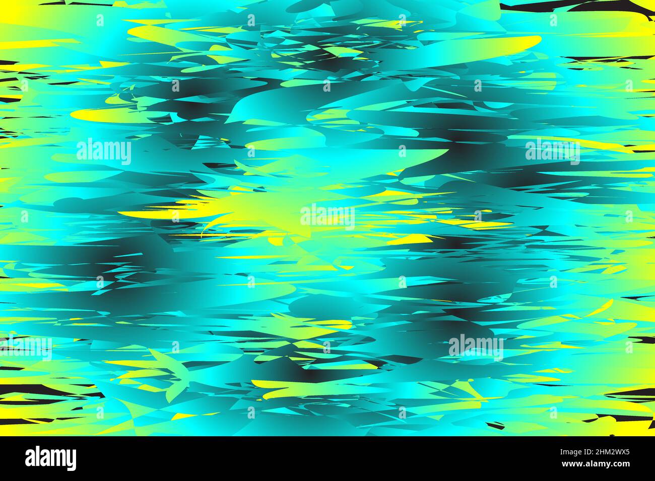 Blue yellow glitch abstract background Stock Vector