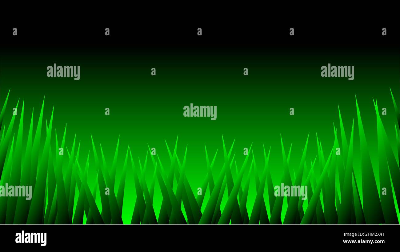 Green sharp triangle abstract design on black green background Stock Vector