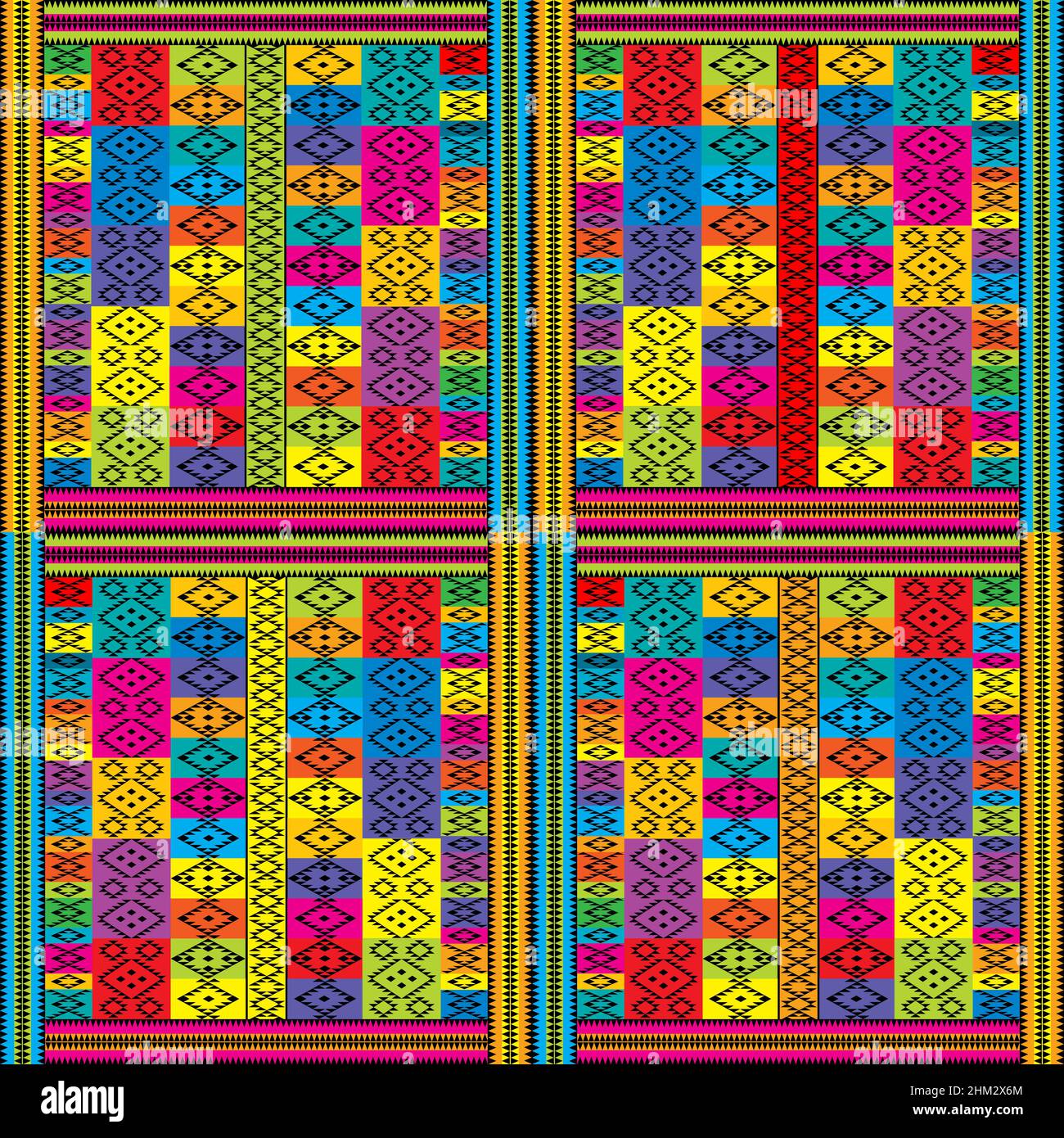 Colorful geometric background with ethnic motifs Stock Vector Image ...