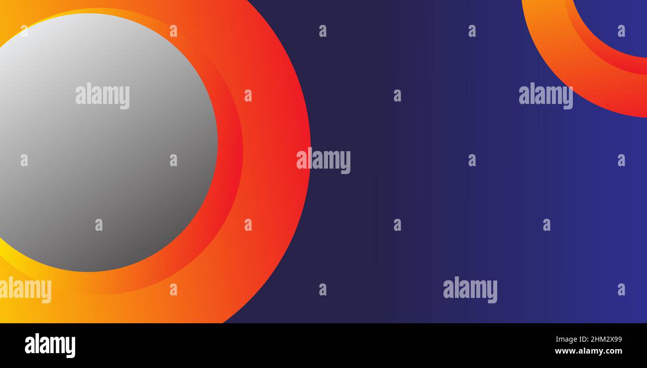 Orange circle abstract design wrapped in dark blue background Stock Vector