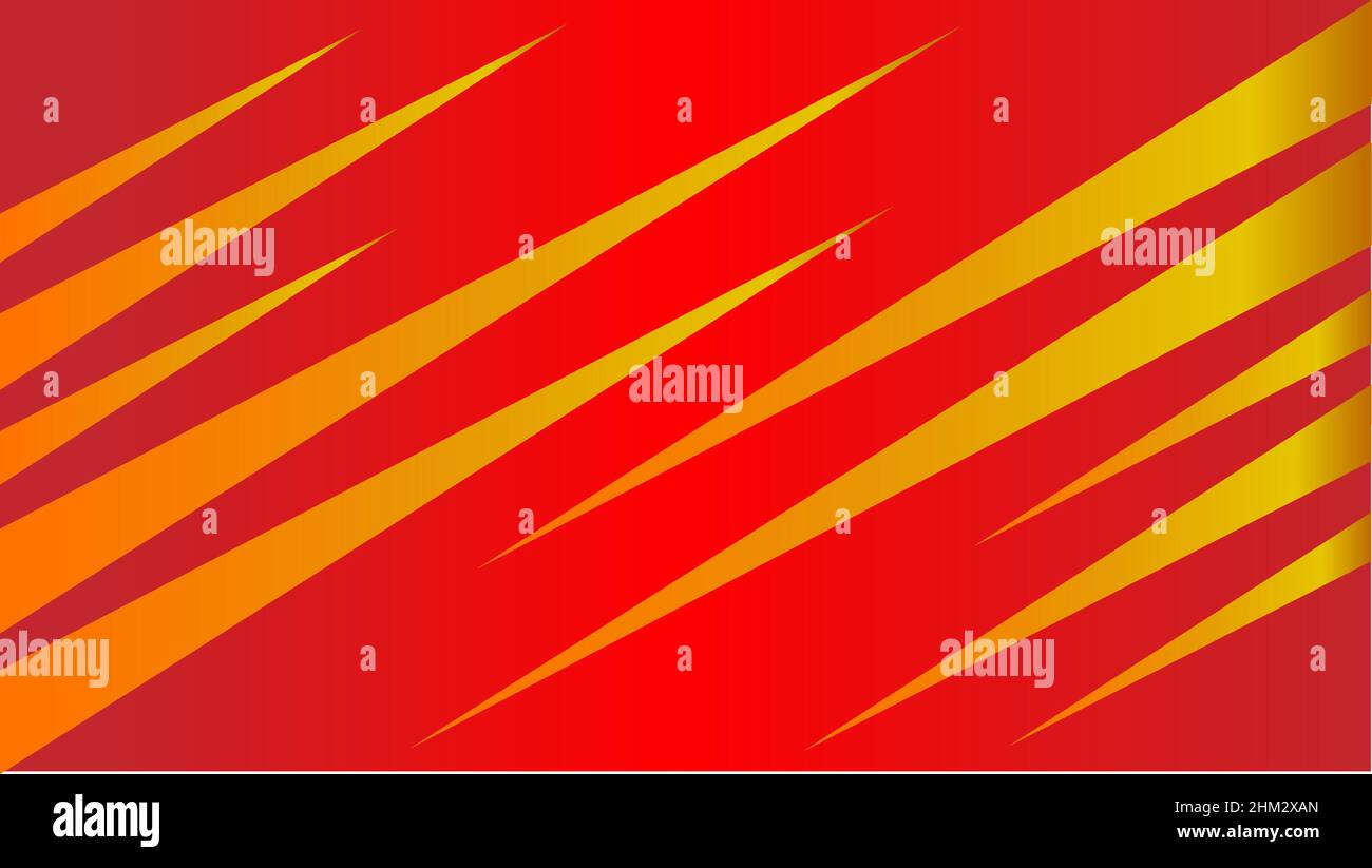 Orange straight triangle pattern design on a red background Stock Vector