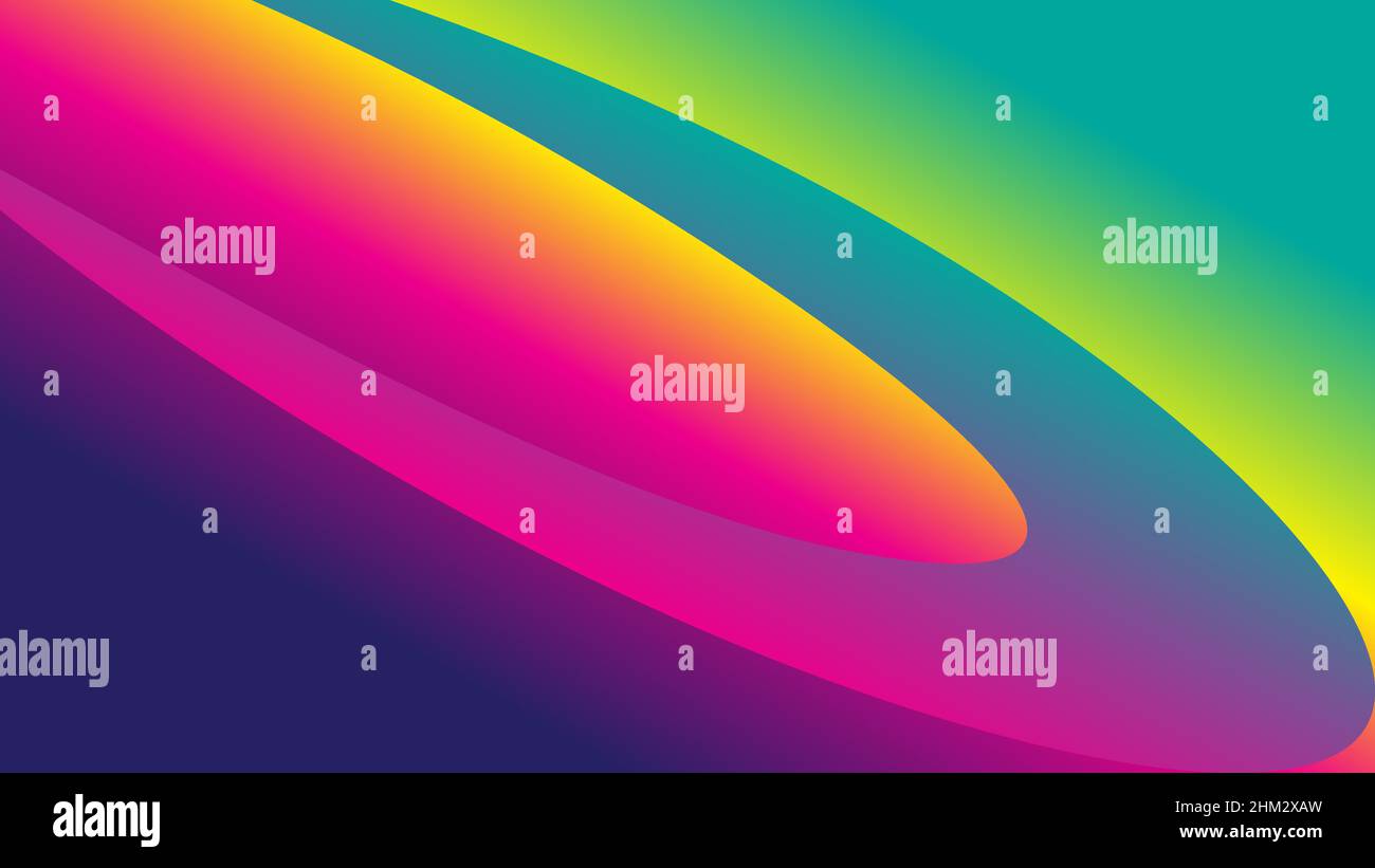Neon light circle wave design abstract background Stock Vector