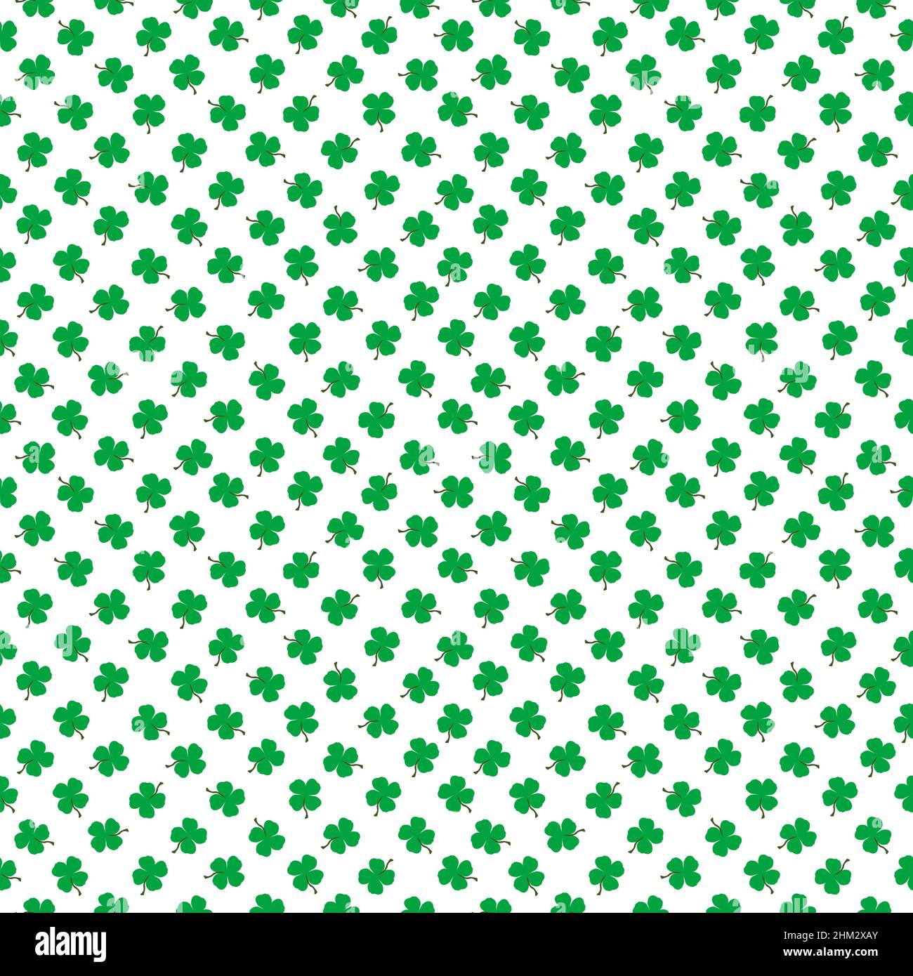 Seamless pattern with clovers on white background in polka dot style Stock Vector