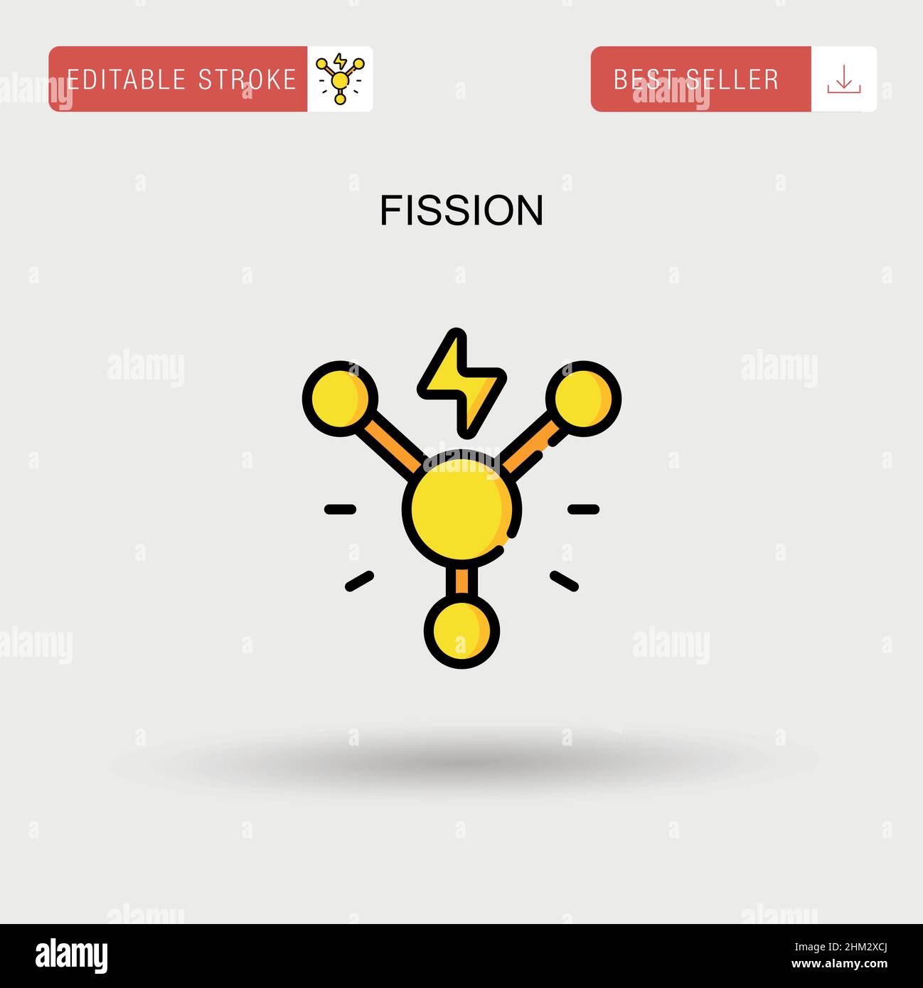 Fission Simple vector icon. Stock Vector