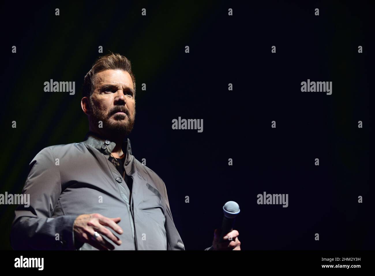 Miami, FL, USA. 05th Feb, 2022. Willy Chirino performs live on stage at James L. Knight Center on February 05, 2022 in Miami, Florida. Credit: Mpi10/Media Punch/Alamy Live News Stock Photo