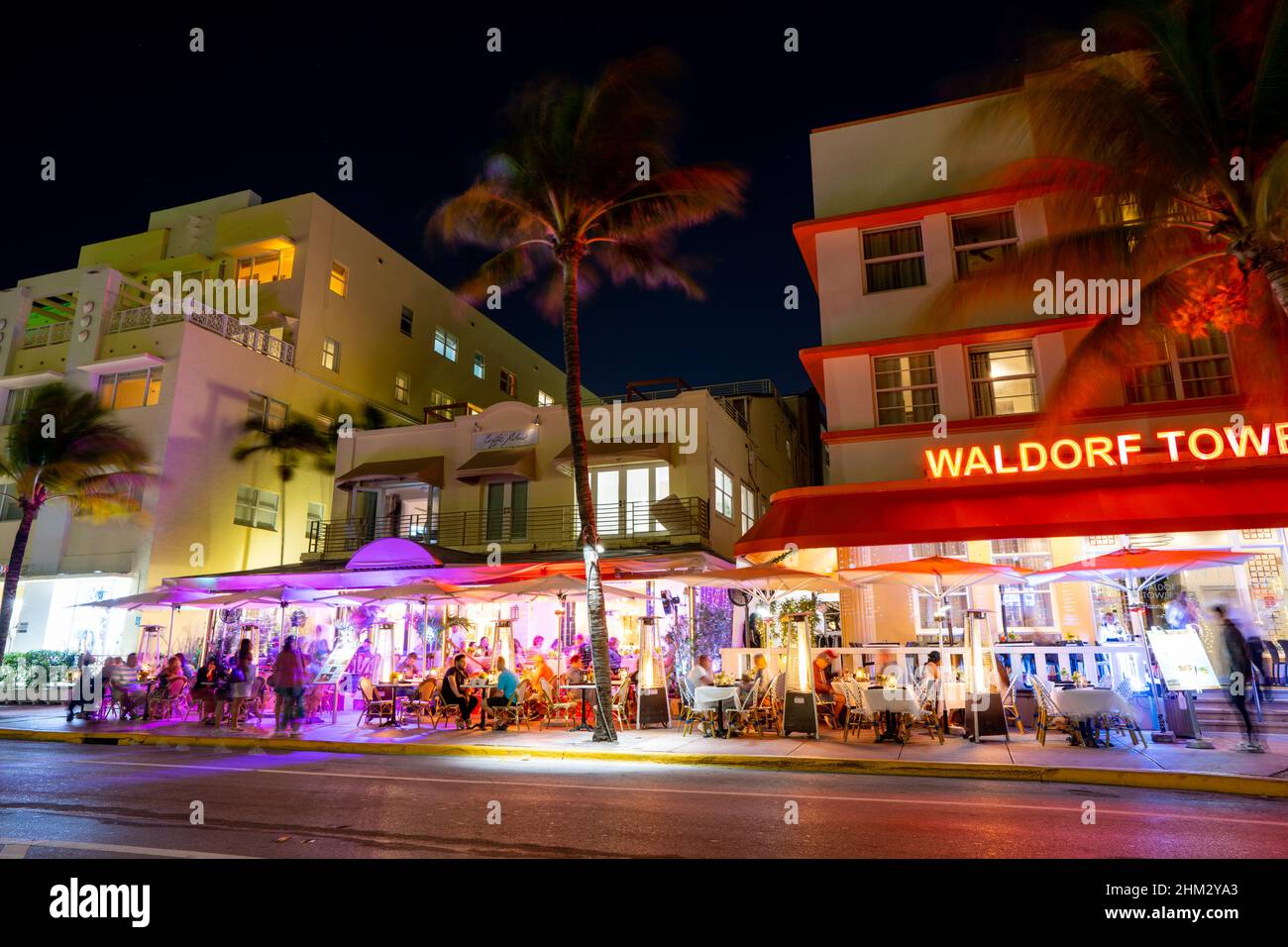 Miami Beach, FL, USA - February 2, 2022: Crowds in Miami for winter ...