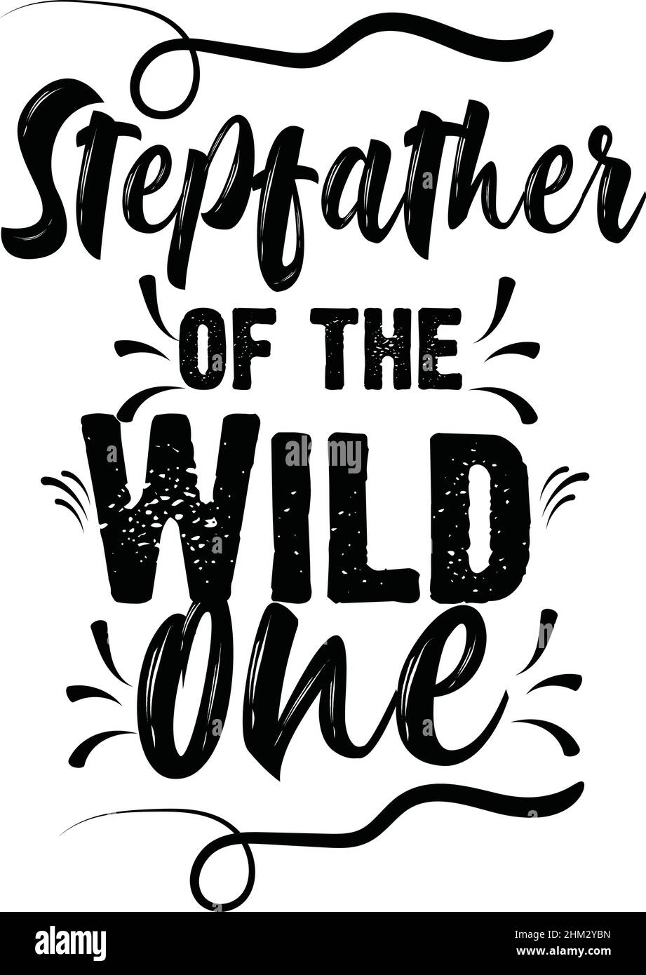 stepfather of the wild one girl matching squad wild one party t shirt monogram text vector template Stock Vector