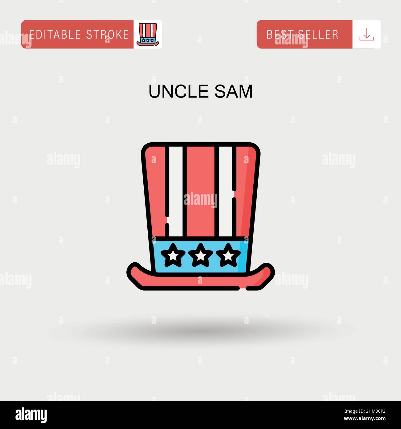 Uncle sam Simple vector icon. Stock Vector