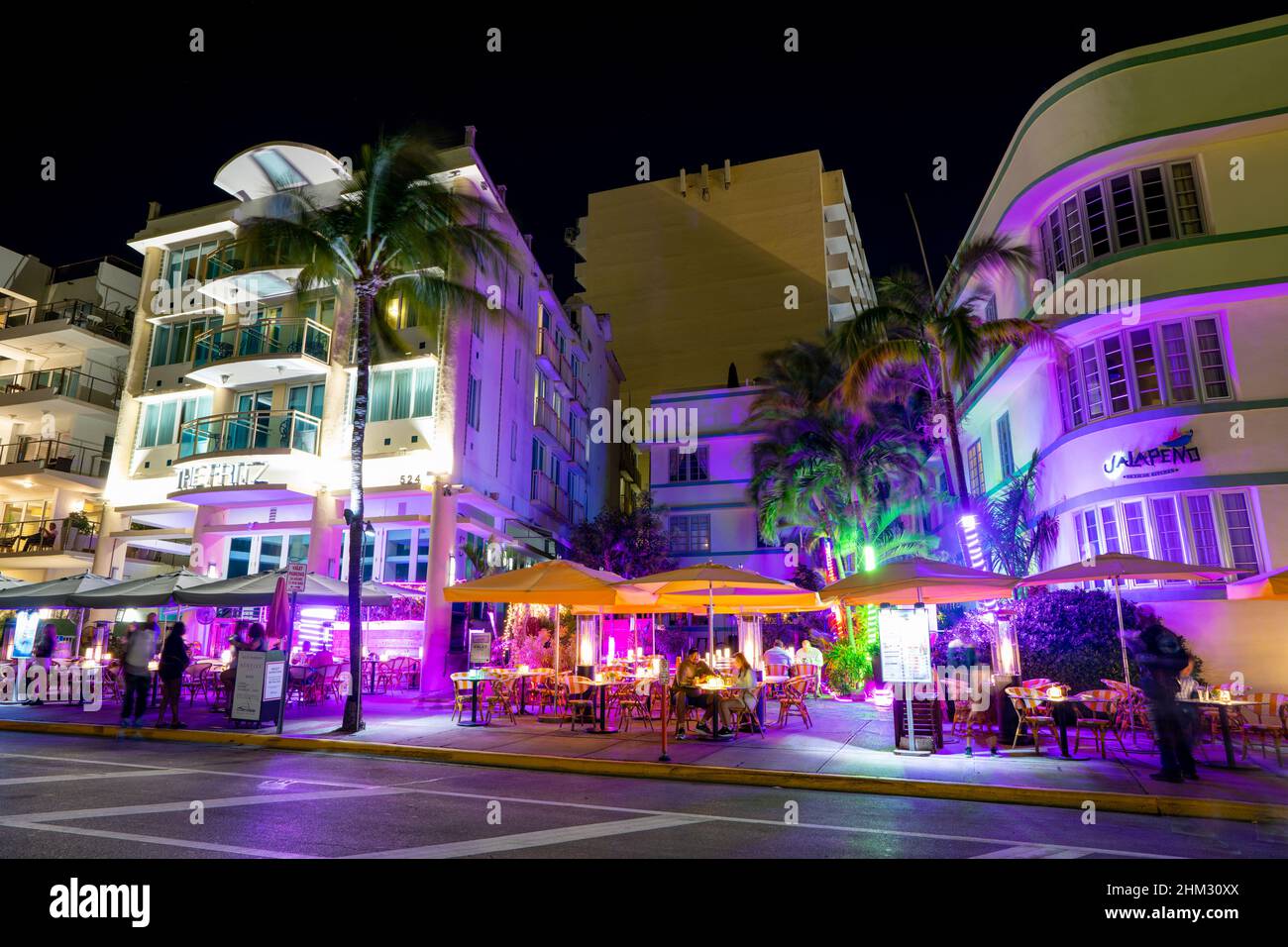 Miami Beach, FL, USA February 2, 2022 Night photo of the Fritz Hotel