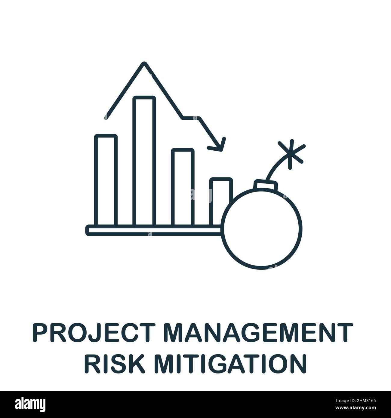 Risk Mitigation icon. Line element from project management collection. Linear Risk Mitigation icon sign for web design, infographics and more. Stock Vector