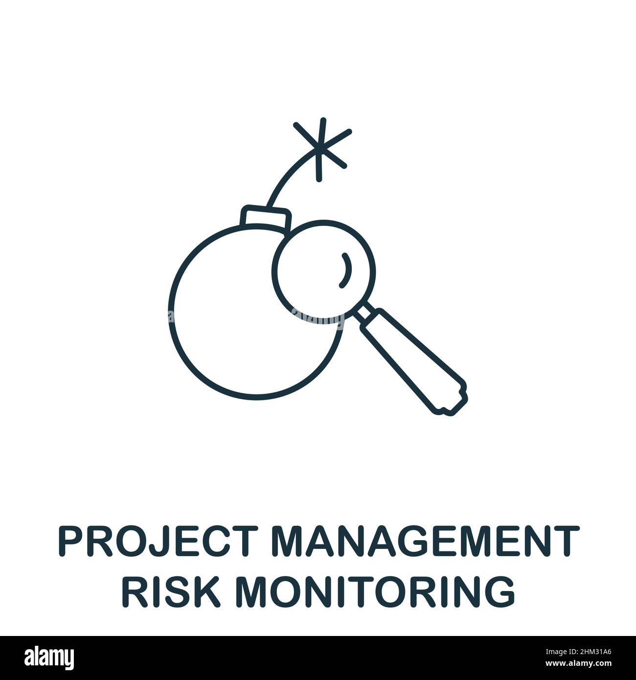 Risk Monitoring icon. Line element from project management collection