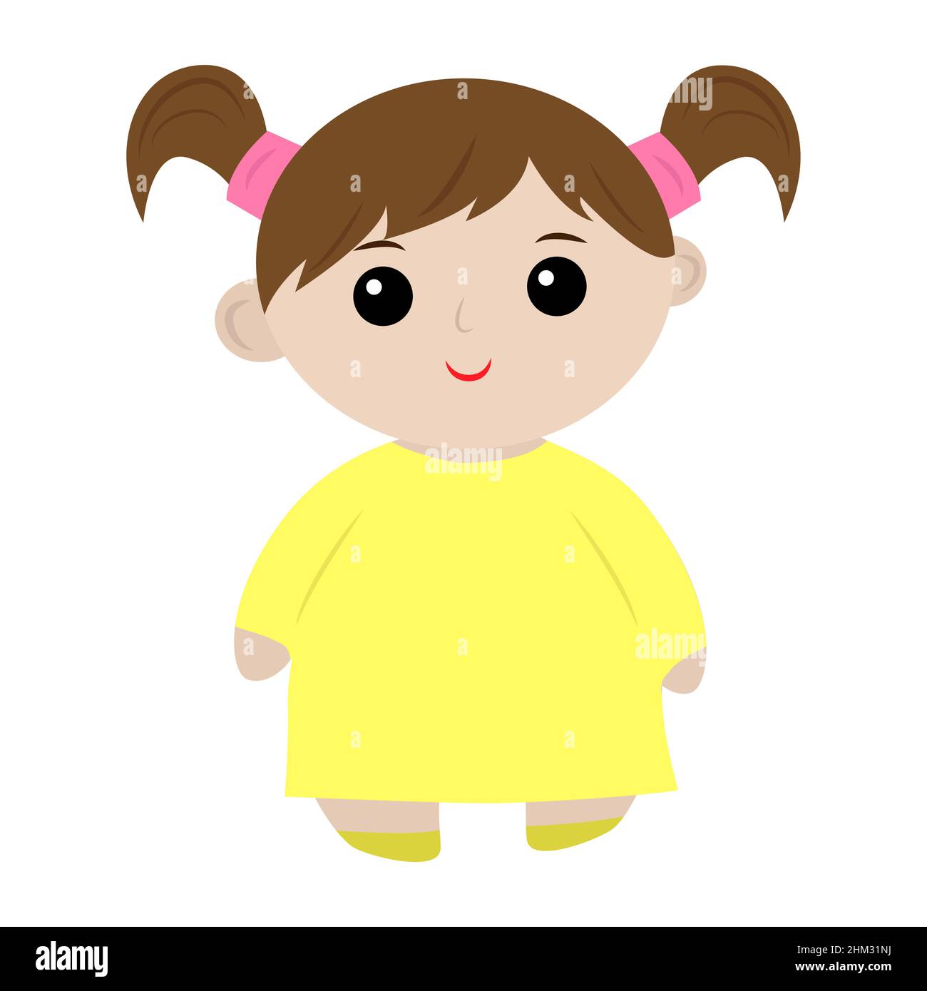 Simple cartoon illustration of a cute girl Stock Vector Image & Art - Alamy