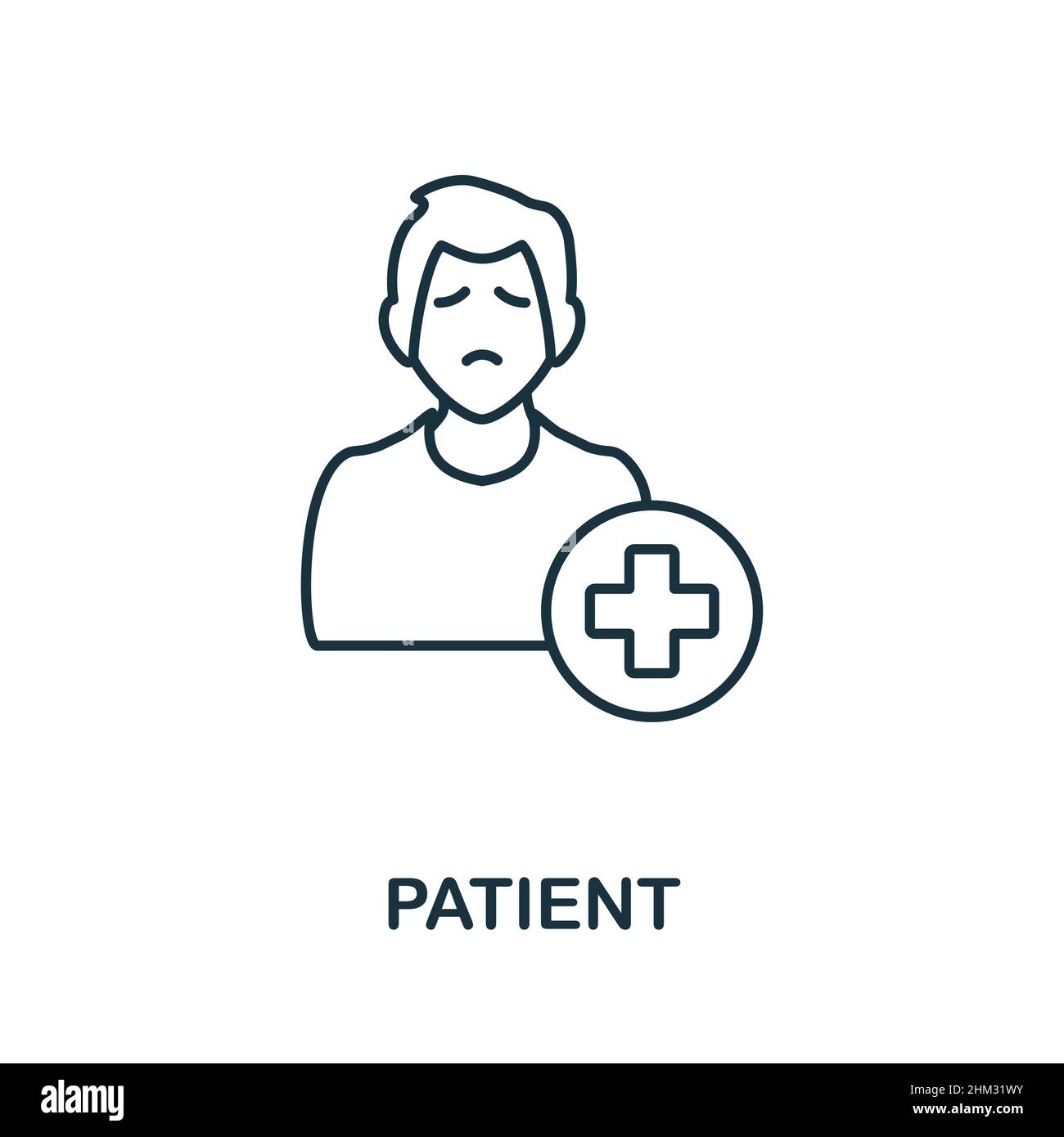 Patient icon. Line element from psychotherapy collection. Linear ...