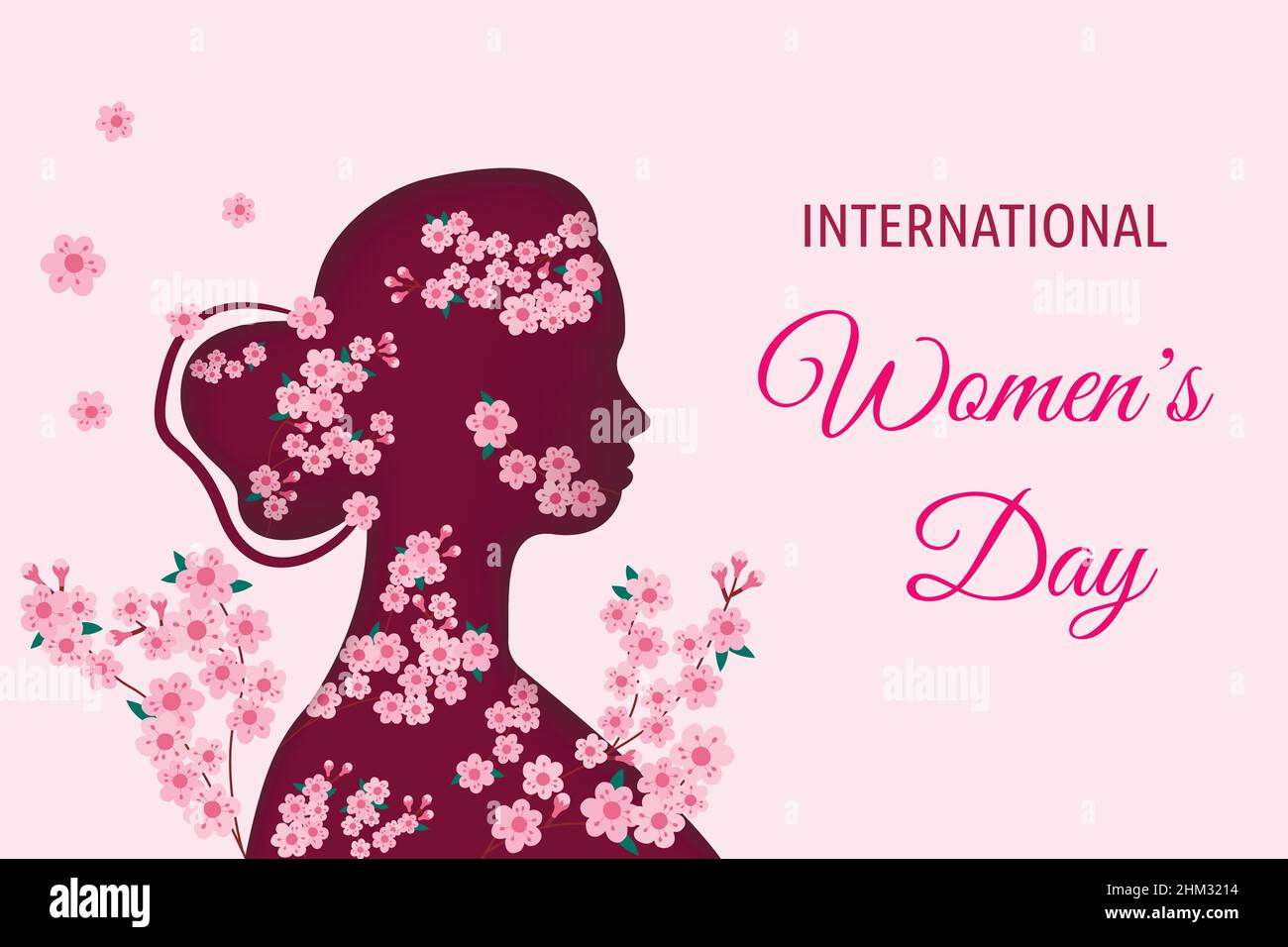 Happy Womens Day greeting card vector illustration. Papercut female ...