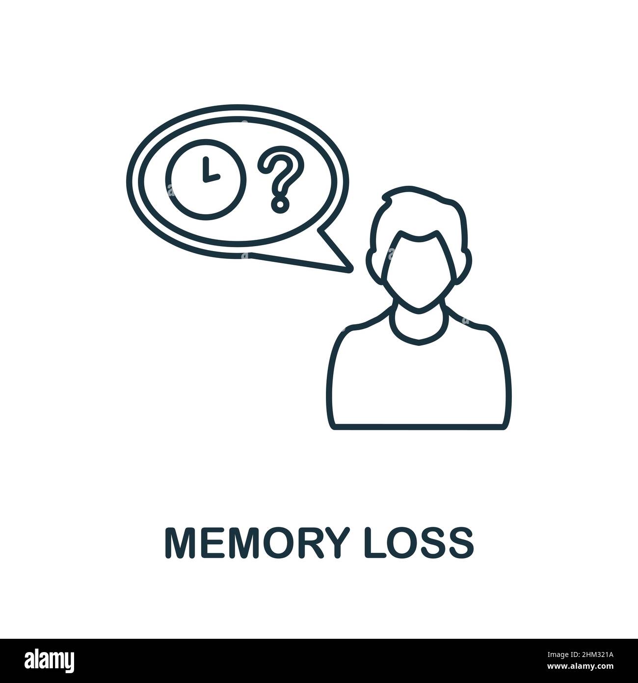Memory Loss icon. Line element from psychotherapy collection. Linear