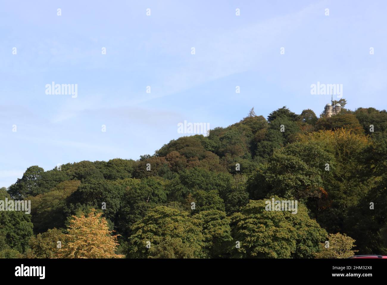 Hunting Tower, Barbrook Gardens, Bakewell, Derbyshire, England, UK Stock Photo