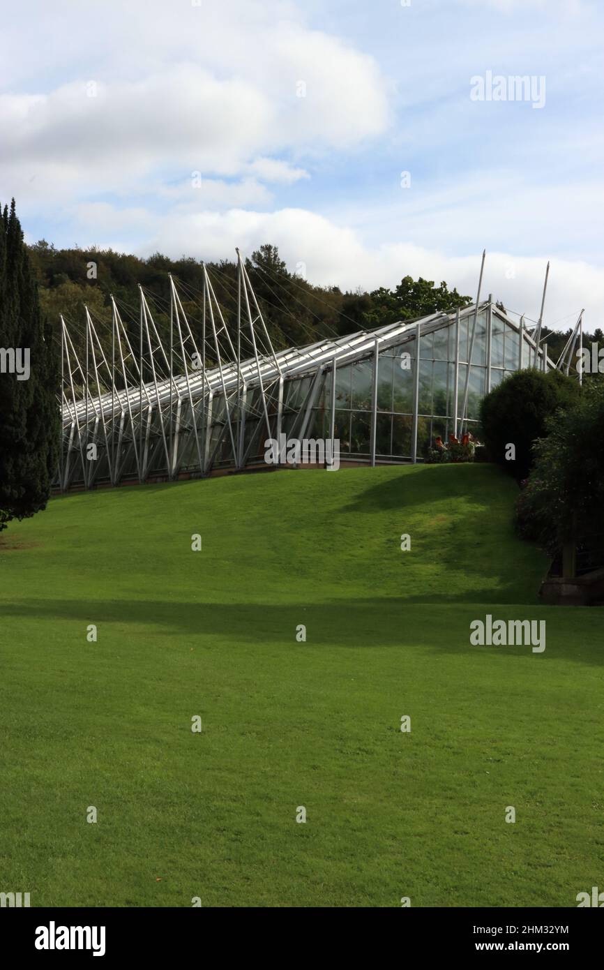 Greenhouse at Chatsworth House, Bakewell, Derbyshire, England, UK Stock
