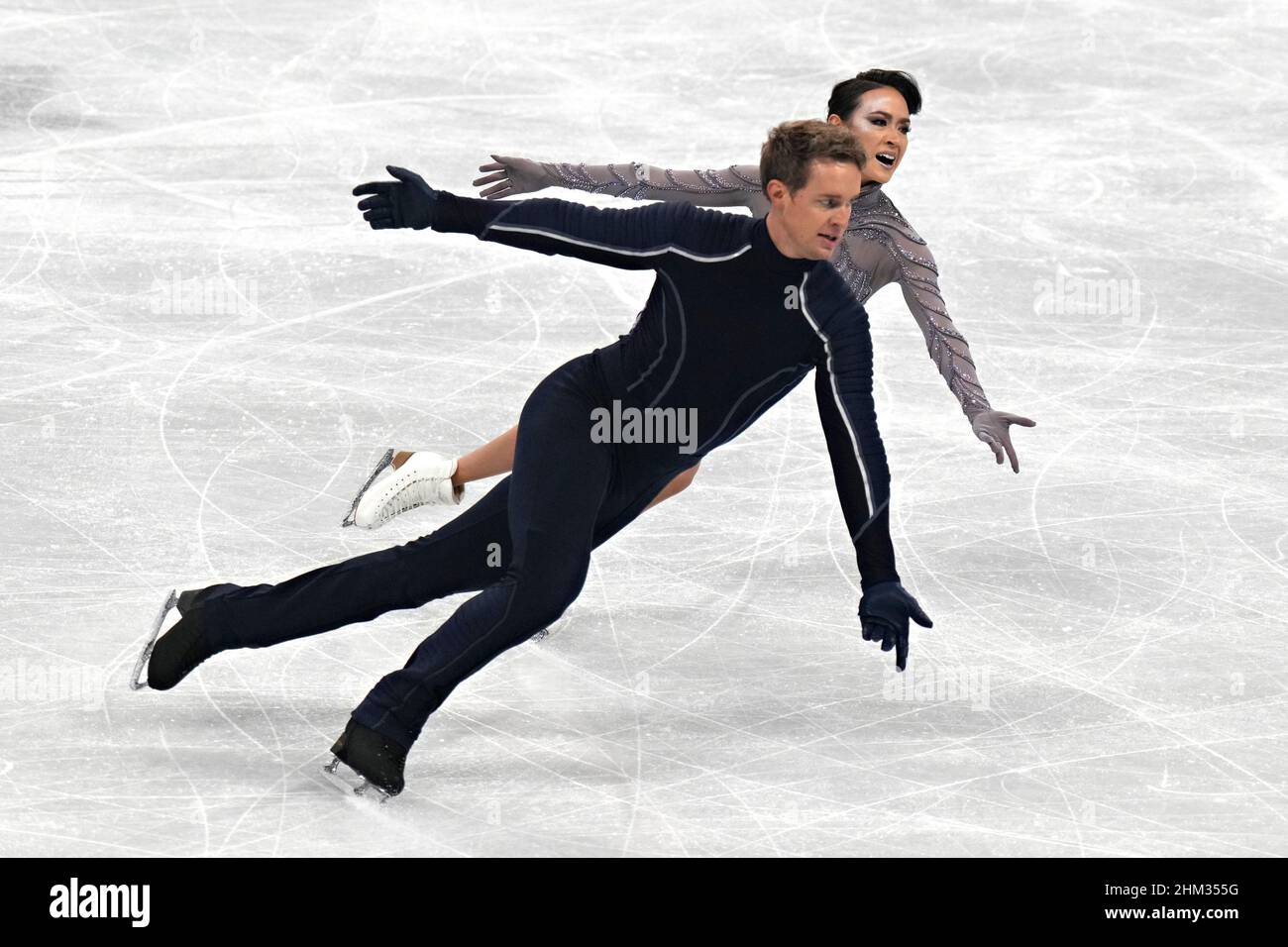 Beijing, China. 07th Feb, 2022. Madison Chock and Evan Bates of the USA