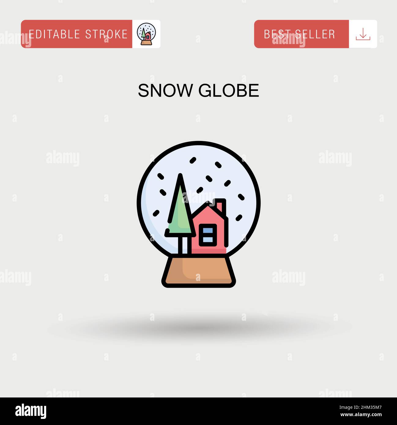 Snow globe Simple vector icon. Stock Vector