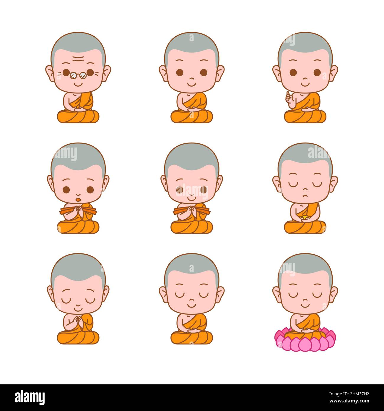 Buddhist monk in meditation in flat design vector Stock Vector Image & Art  - Alamy