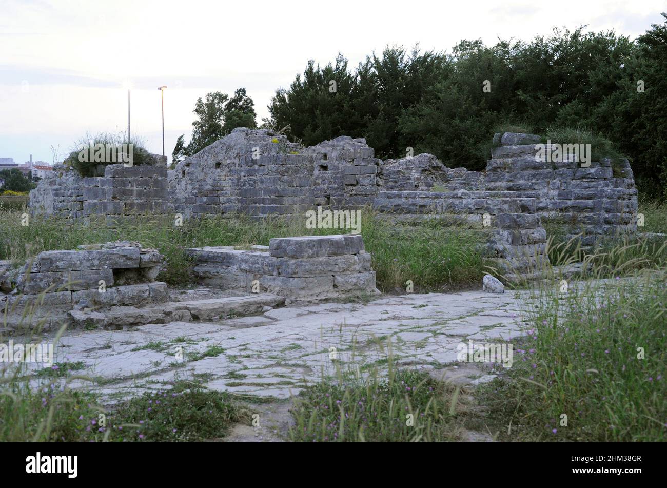 Croatia, Solin. Ancient city of Salona. Colonia Martia Ivlia Valeria. It was the capital of the Roman province of Dalmatia. Archaeological ruins. Stock Photo