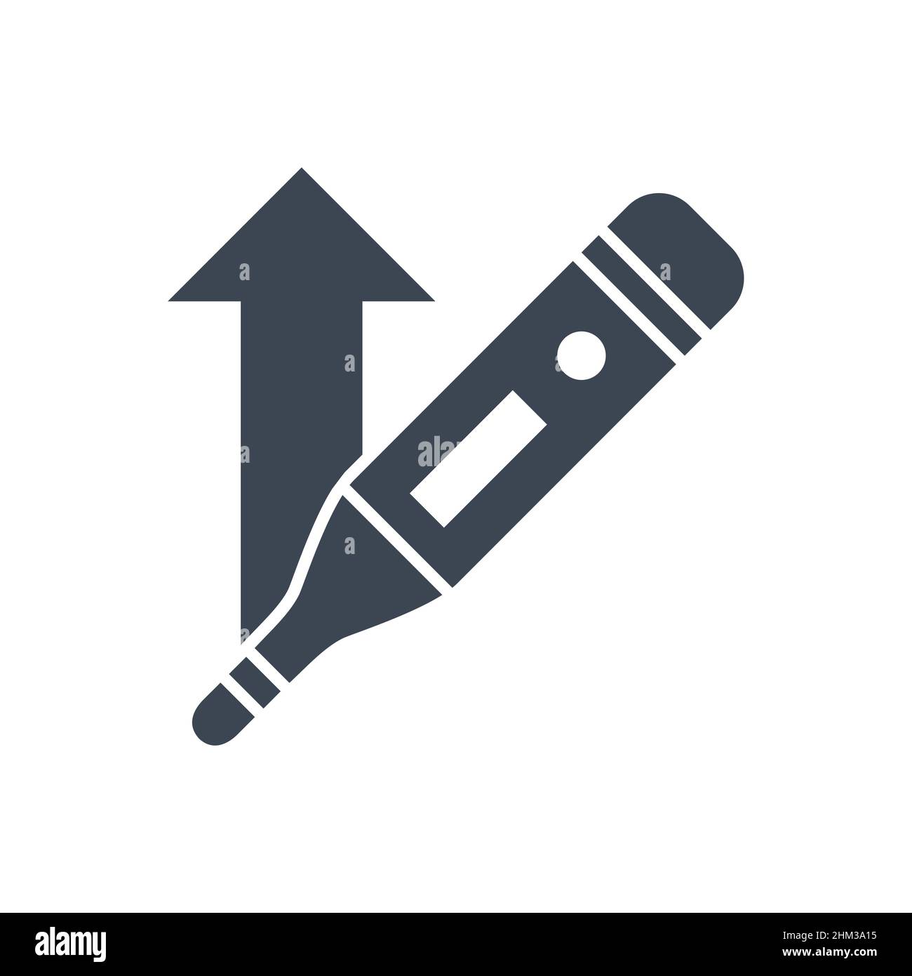 Electronic Thermometer with high temperature icon Stock Vector Image ...