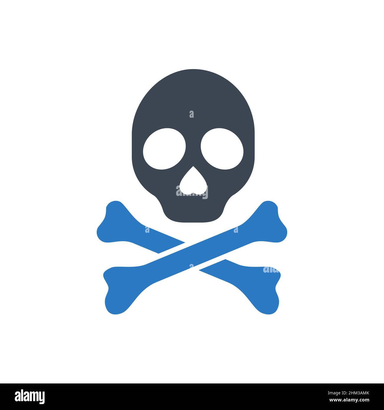 Skull and bones related vector glyph icon Stock Vector
