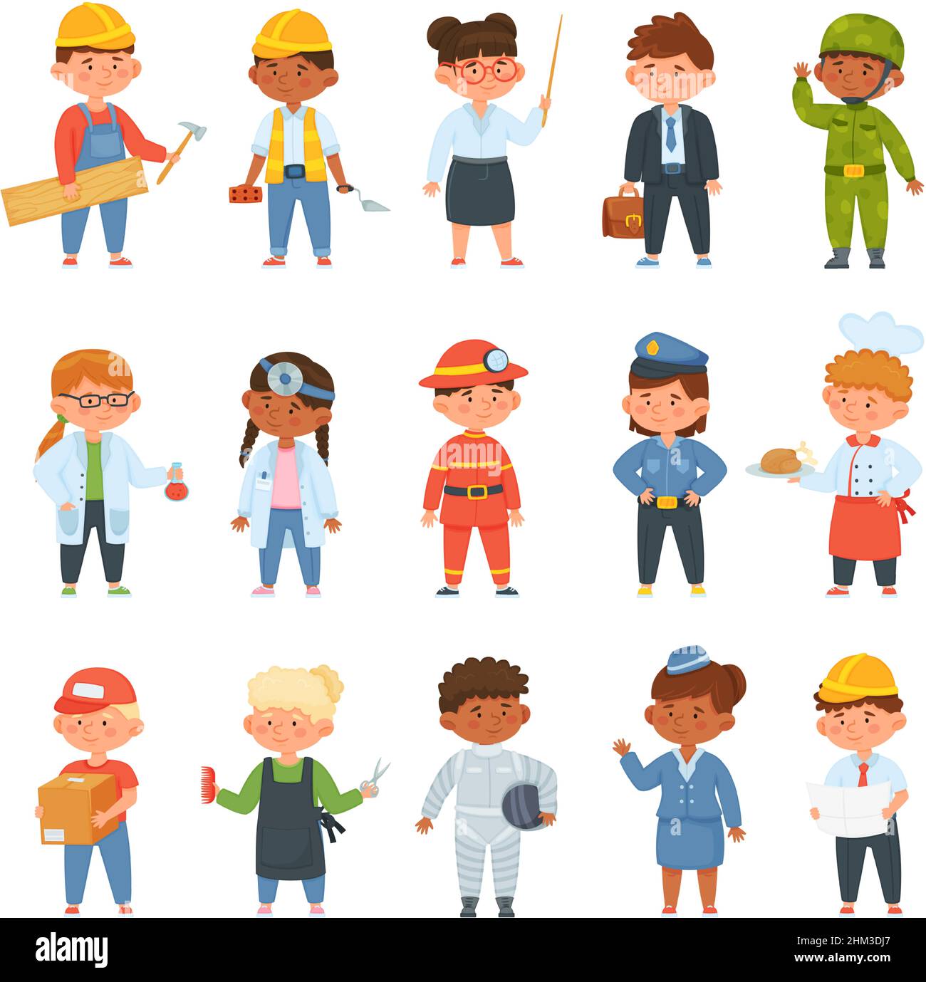 Kids in professional uniform. Children doing different job as builder, teacher, businessman, doctor and firefighter. Boys and girls choosing career. Characters employees isolated vector set Stock Vector Image & Art - Alamy Kids in professional uniform. Children doing different job as builder, teacher, businessman, doctor and firefighter. Boys and girls choosing career. Characters employees isolated vector set Stock Vector Image & Art - Alamy